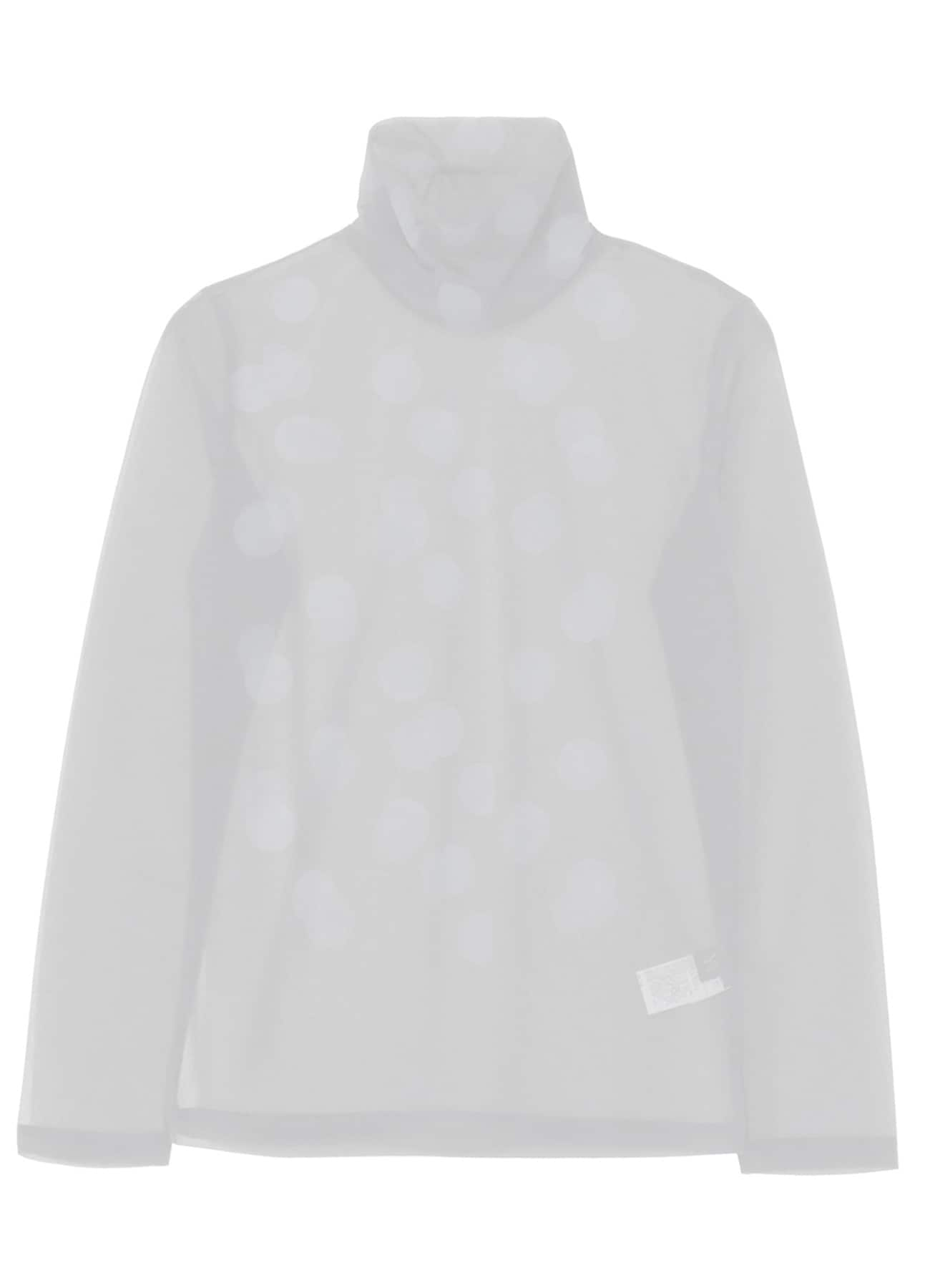 GAUZE JERSEY DOT PRINT HIGH NECK LONG SLEEVE T