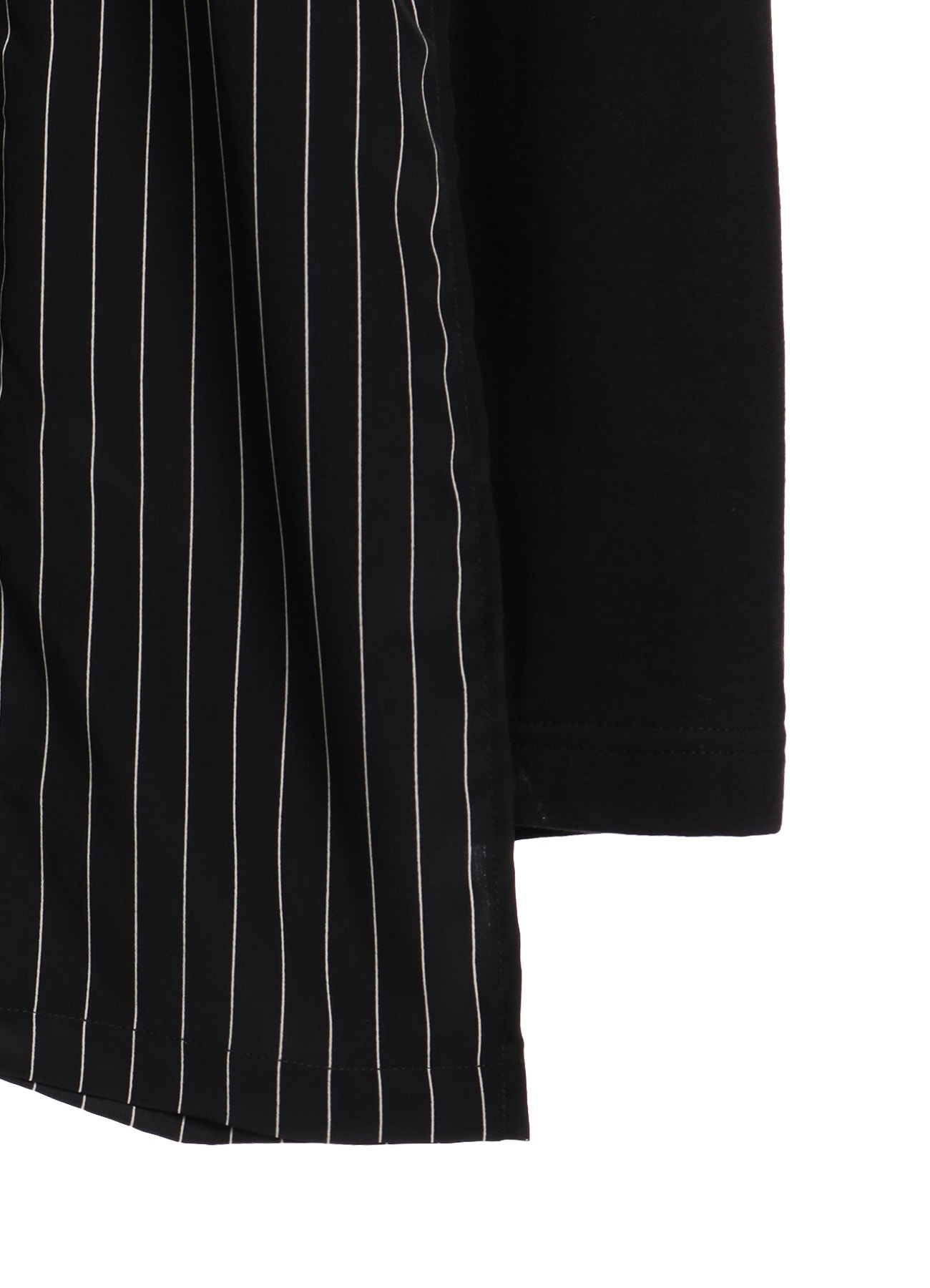 POLYESTER DE CHINE STRIPE CONBI HALF SLEEVE DRESS