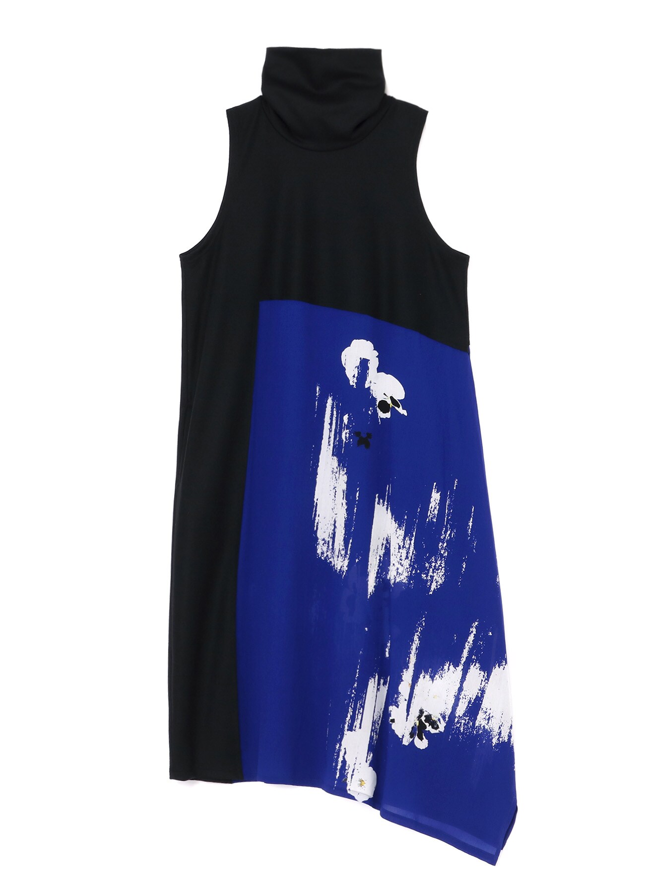 BLURRED PANSY PRINT SLEEVELESS TURTLENECK DRESS(XS Blue): Y's｜THE ...