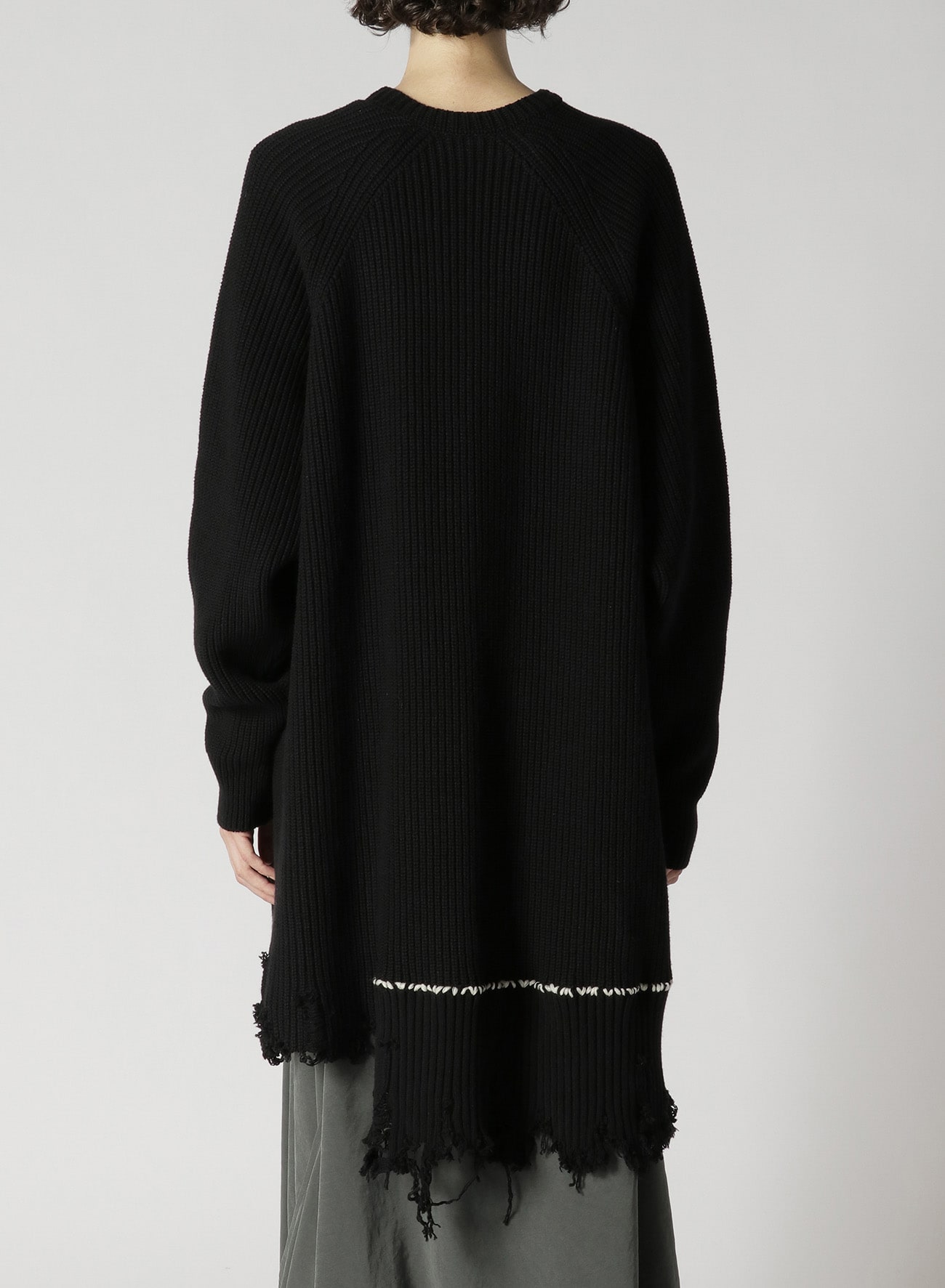 CARDIGAN-STITCH BIG VNECK CARDIGAN(S Black): Y's｜THE SHOP YOHJI