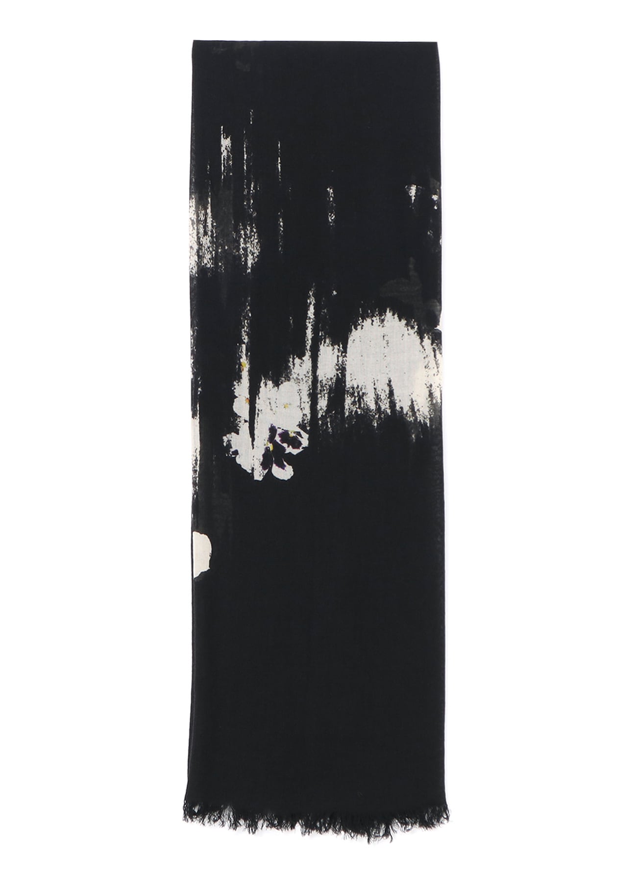 BLURRED PANSY PRINT STOLE(S Black): Y's｜THE SHOP YOHJI YAMAMOTO