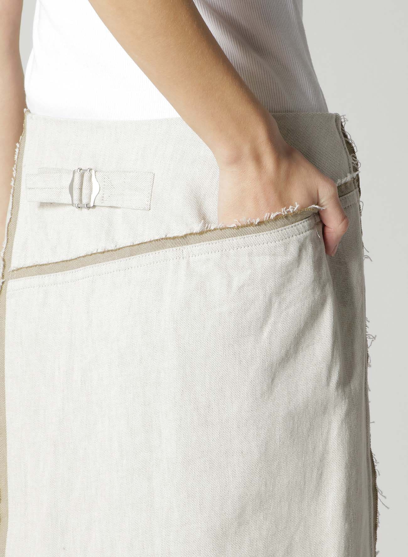 10oz DENIM PANELLED WRAP SKIRT