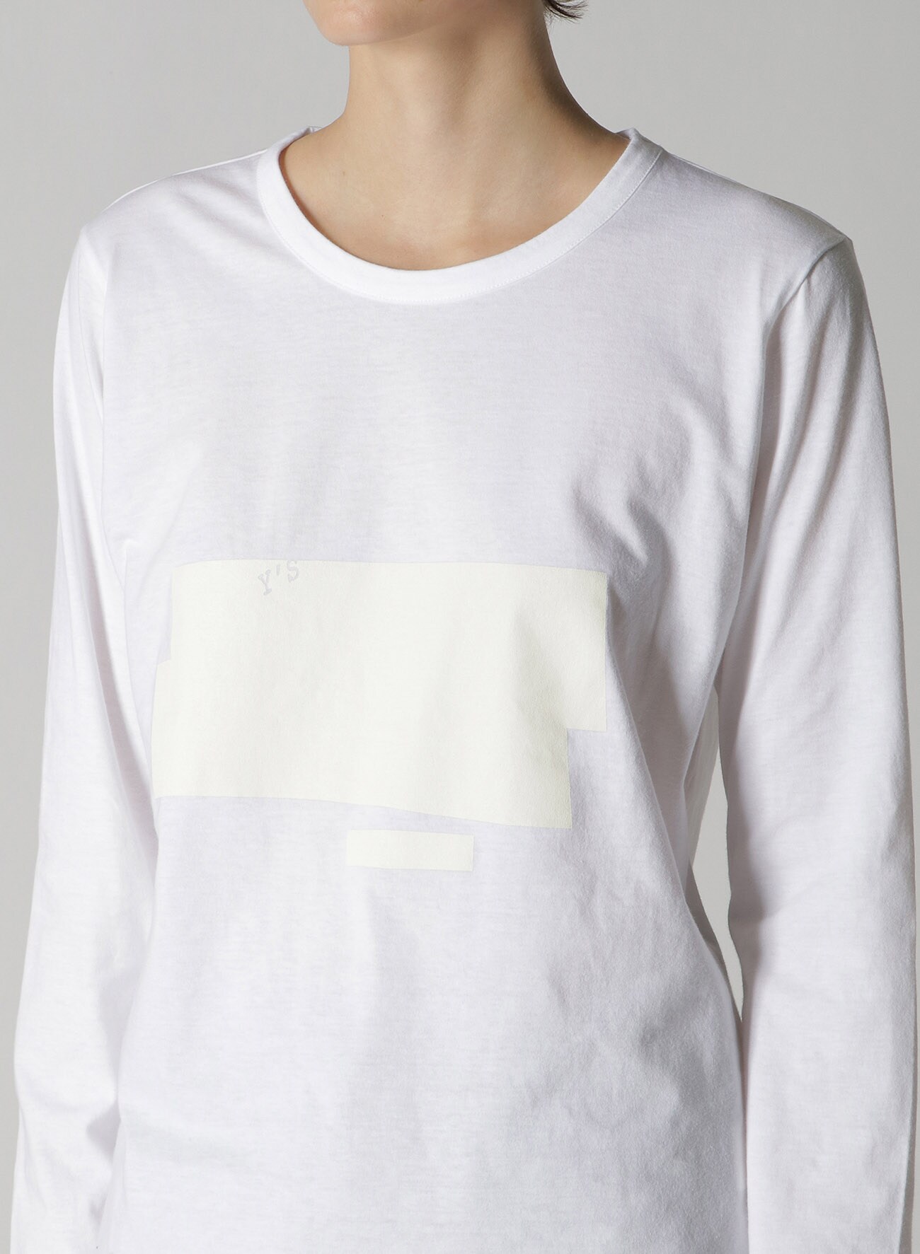 BLOCK PRINTED LONG SLEEVE T-SHIRT(S Off White): Y's｜THE SHOP