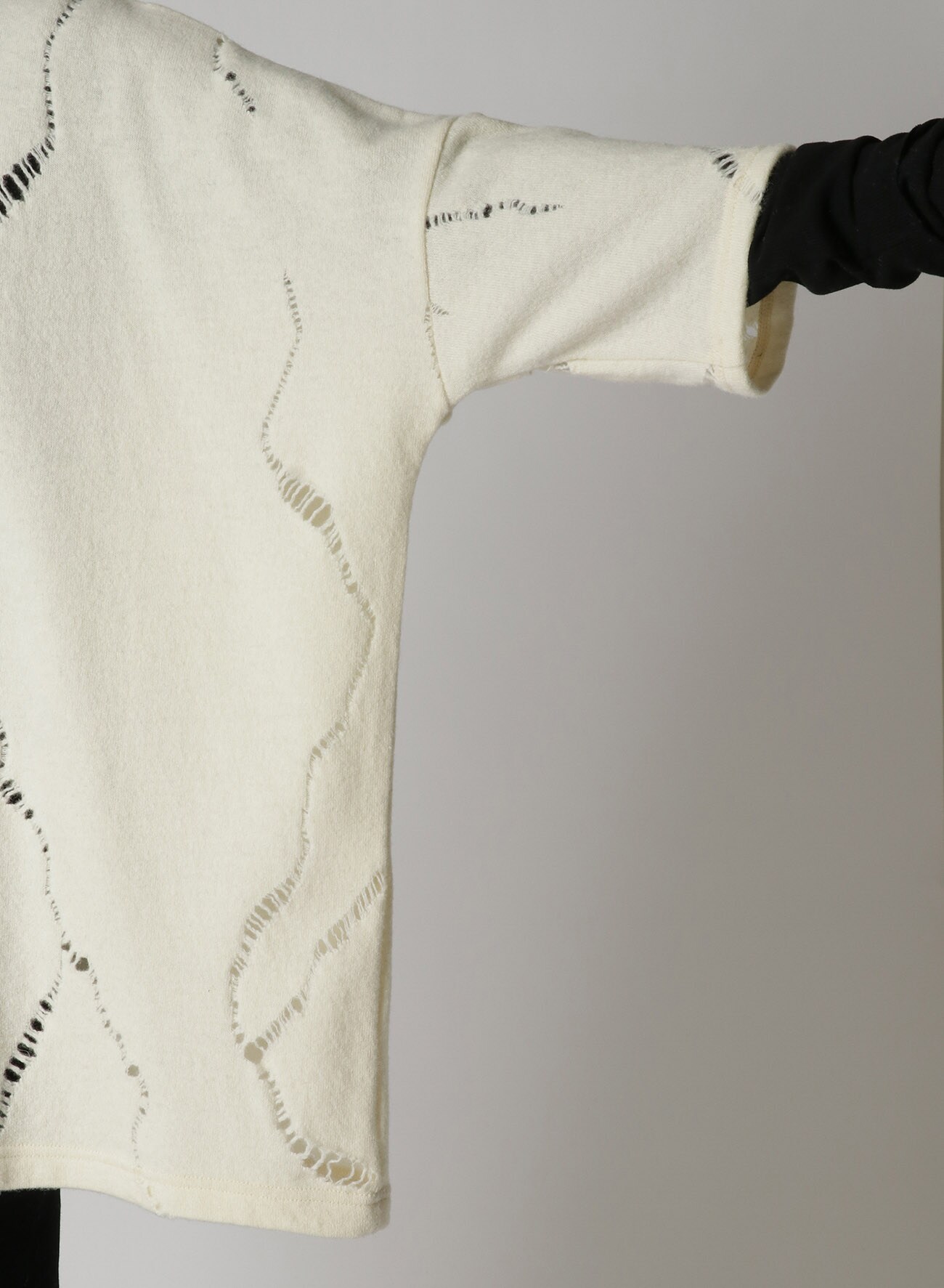 WOOL/POLYAMIDE JERSEY ROUND NECK T-SHIRT(S Ivory): Y's｜THE SHOP