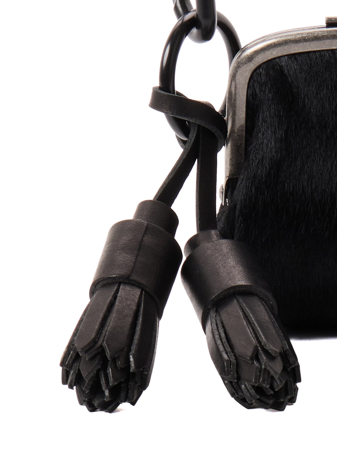 COW LEATHER METAL CLASP KEY CHARM