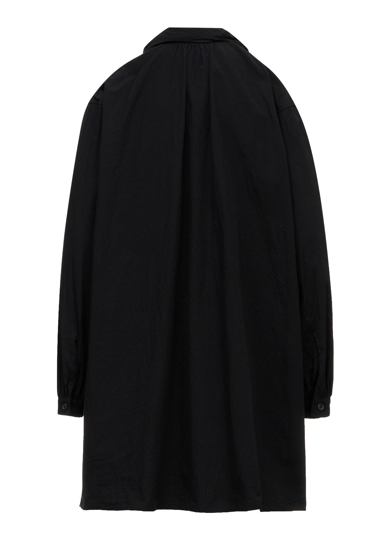 COTTON FLAX GATHERED COLLAR BLOUSE