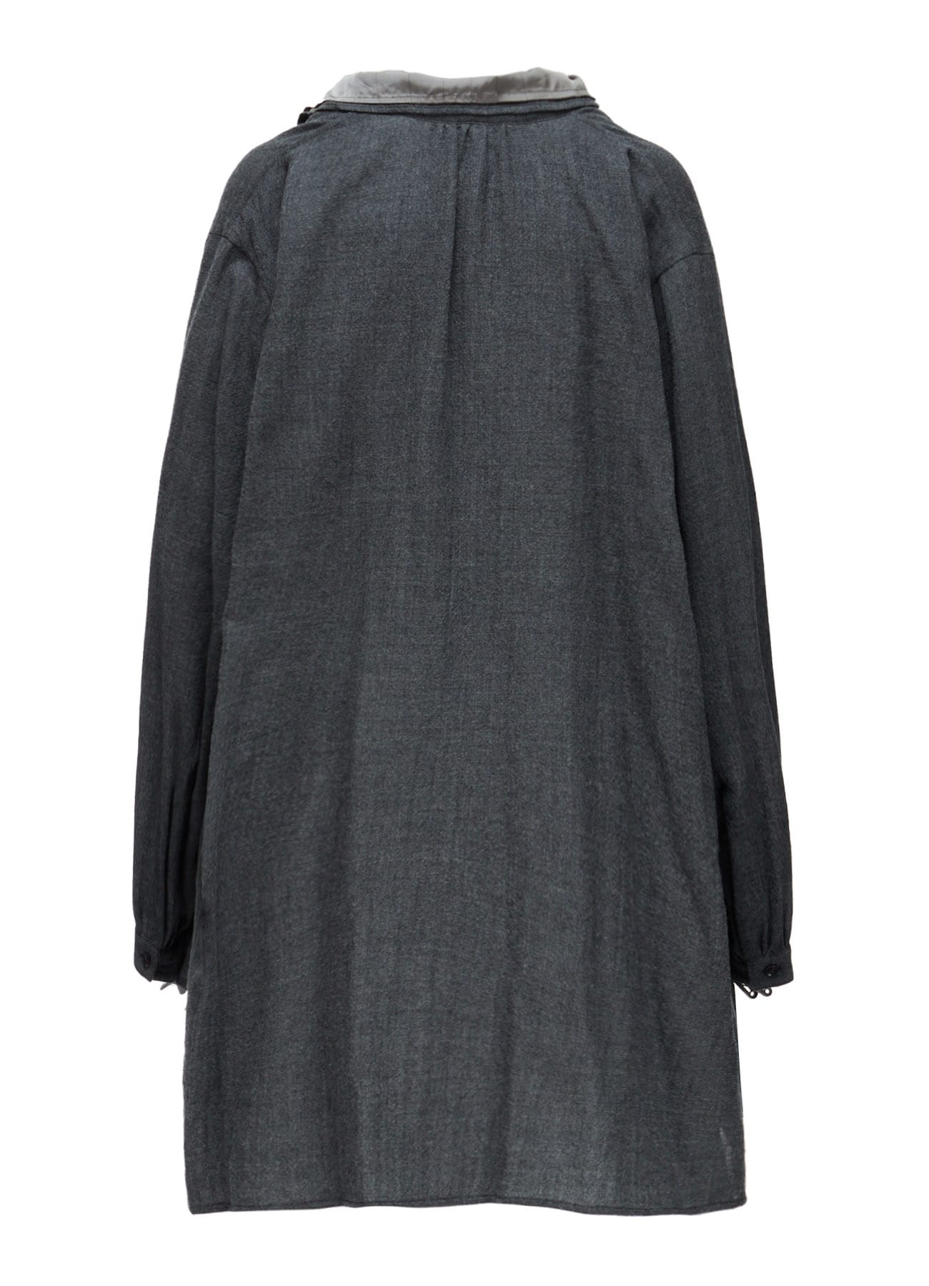 WOOL VIYELLA GATHER COLLAR BLOUSE
