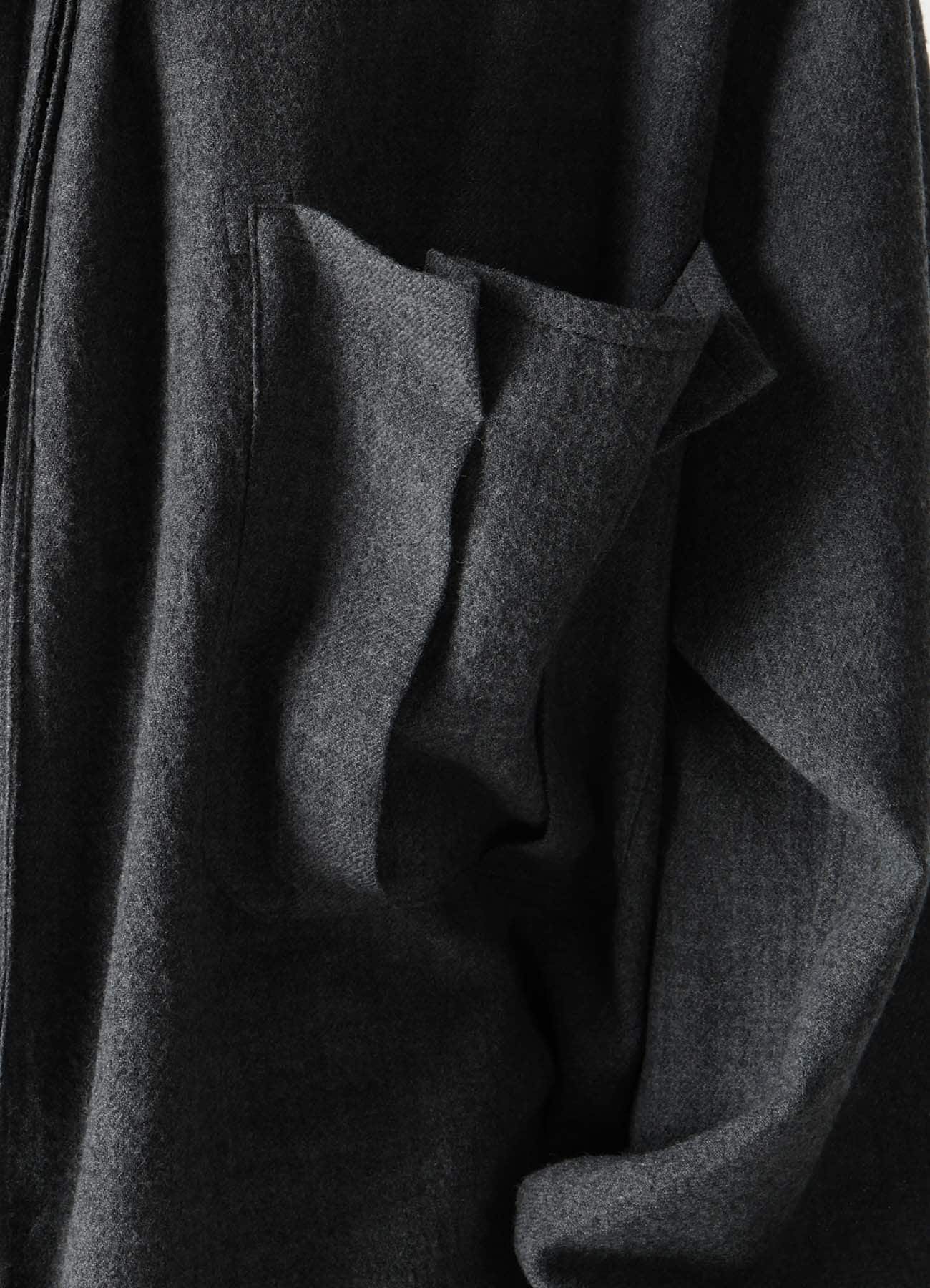 WOOL VIYELLA GATHER COLLAR BLOUSE