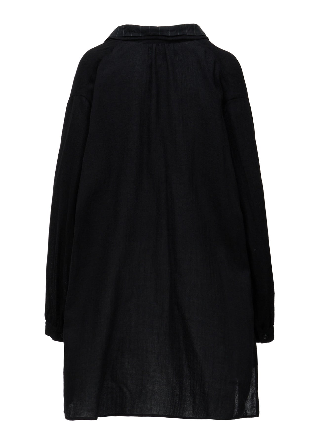WOOL VIYELLA GATHER COLLAR BLOUSE