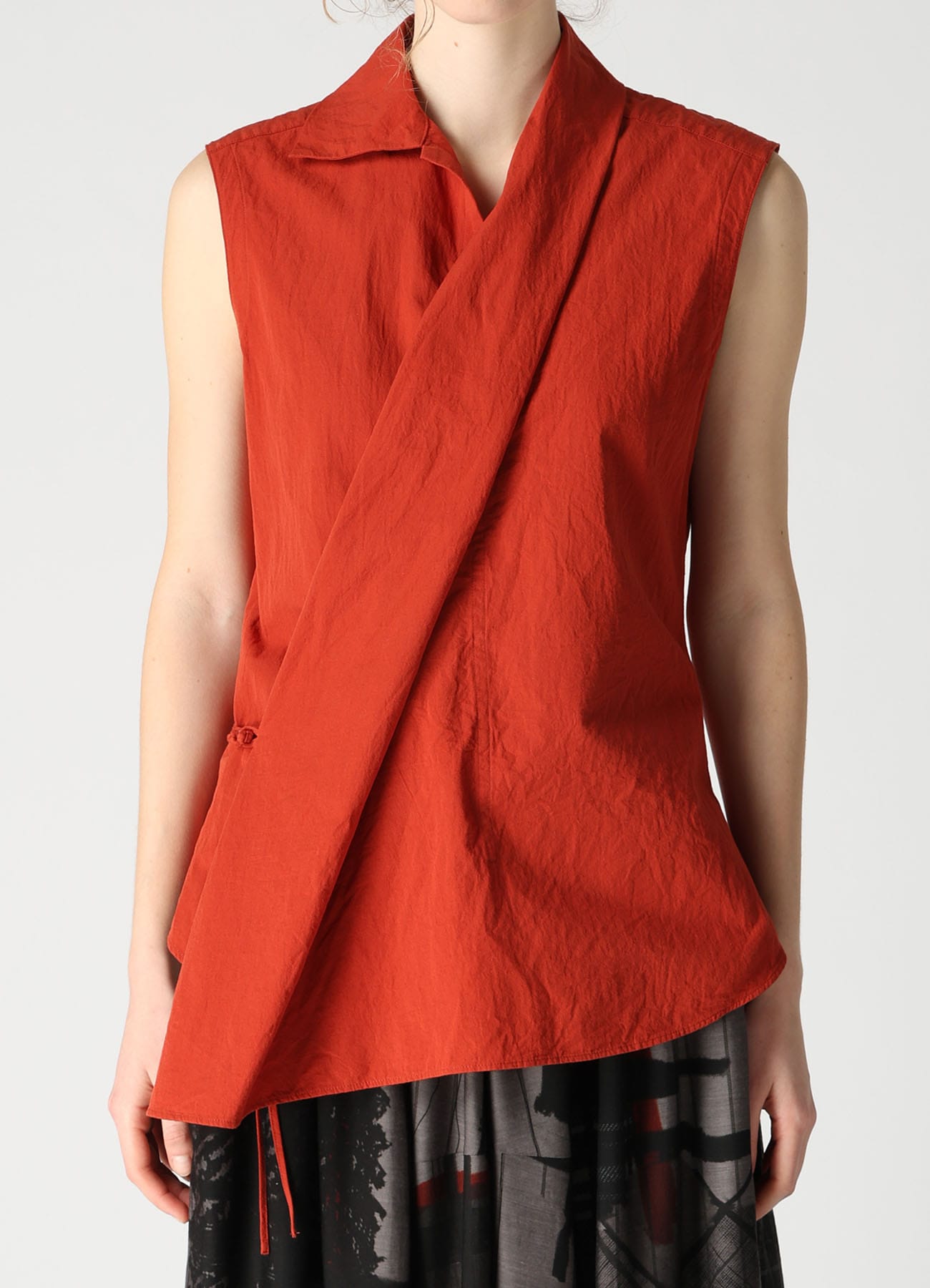 COTTON FLAX WRAP SHIRT