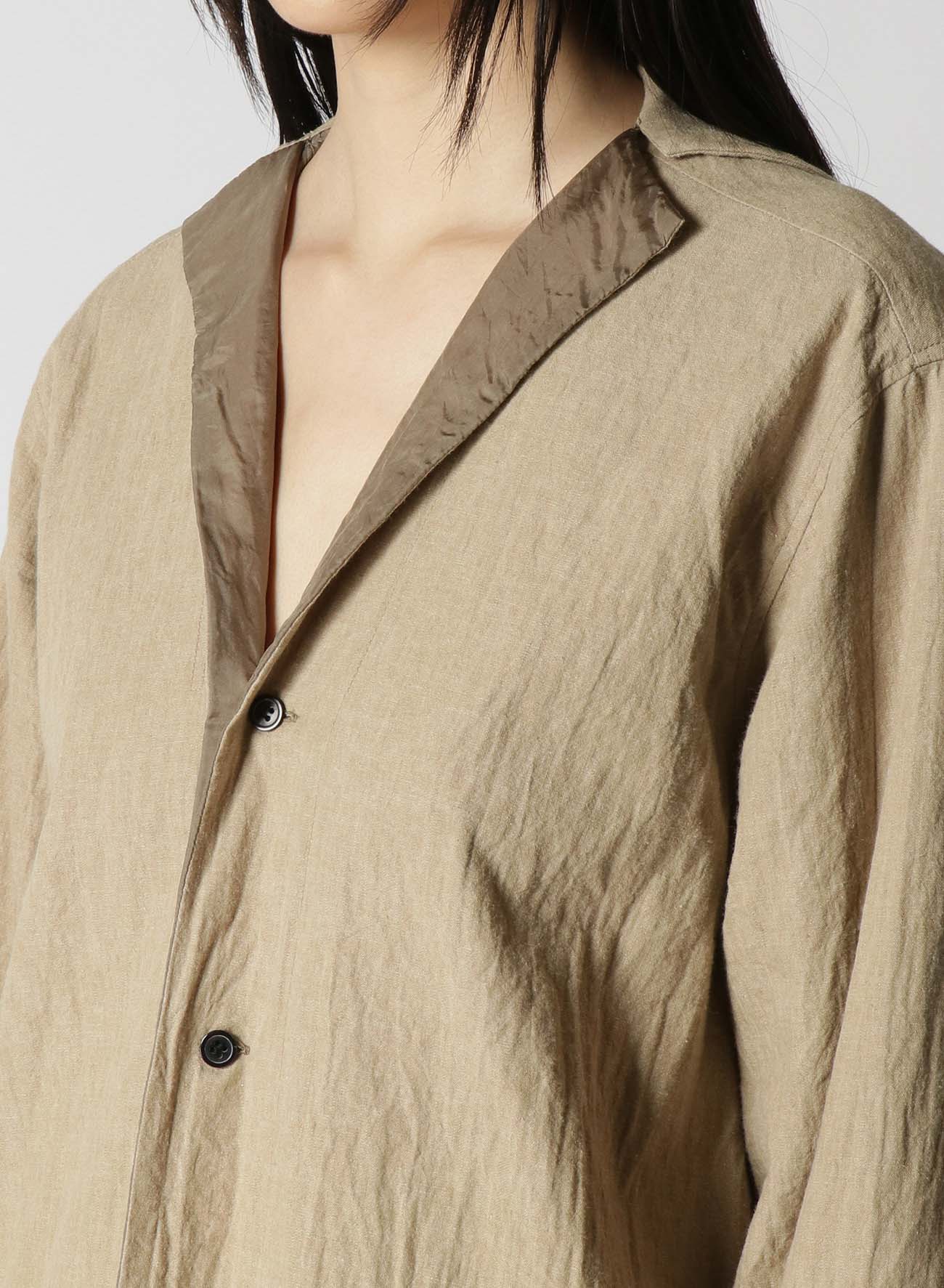 LINEN COTTON DYED SHEETING ASSYME SQUARE SHIRT
