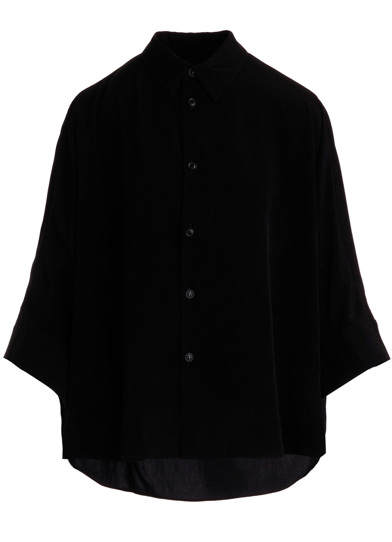 TA/PE CREPE DE CHINE HALF SLEEVE CAPE SHIRT