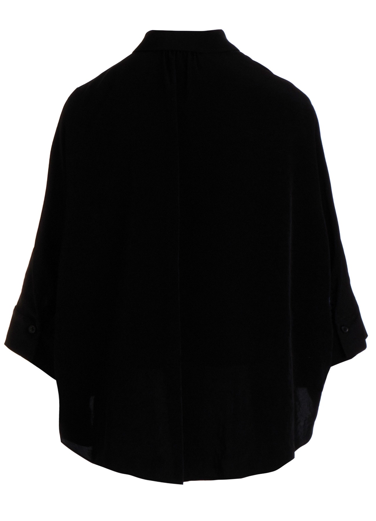 TA/PE CREPE DE CHINE HALF SLEEVE CAPE SHIRT