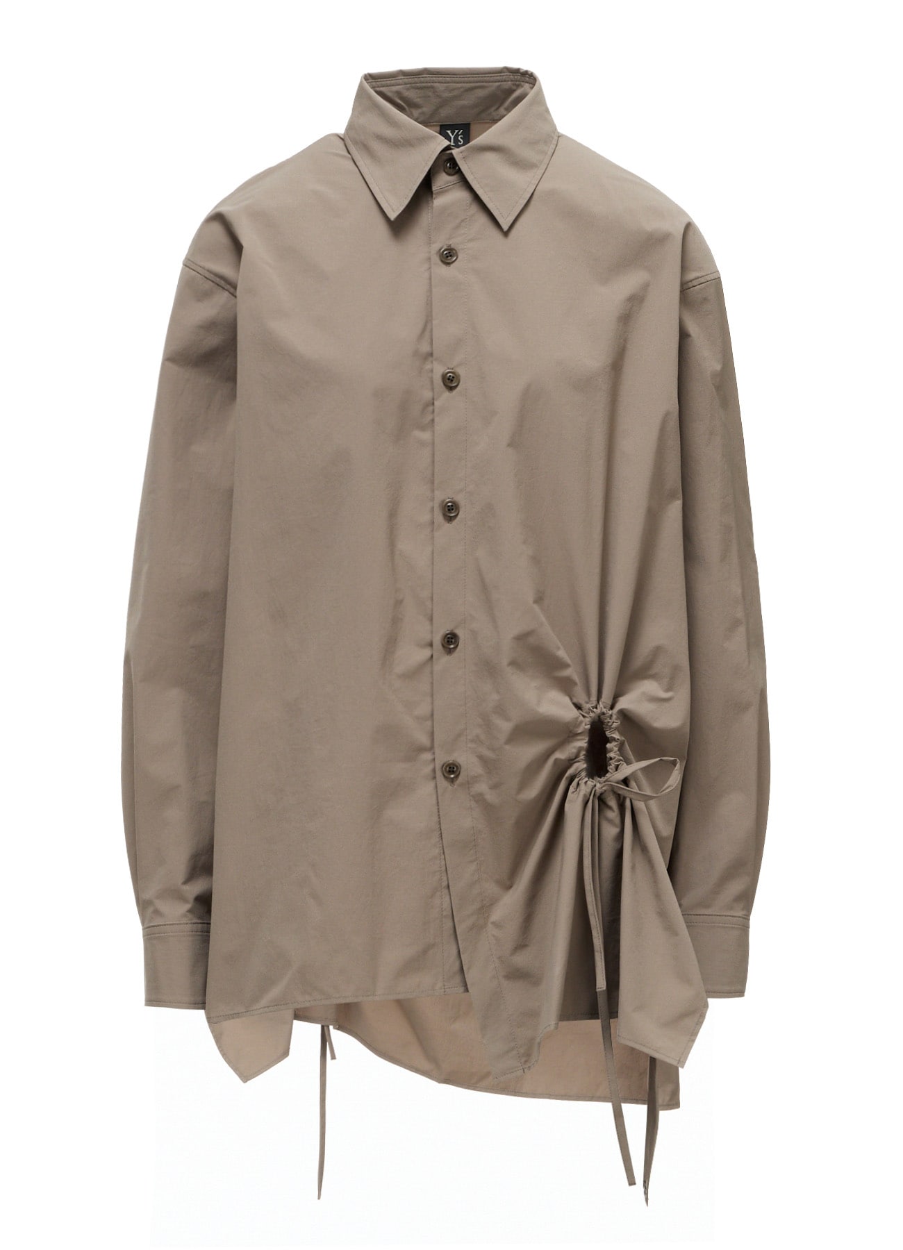 POLYESTER TYPEWRITER CIRCLE GATHER BLOUSE
