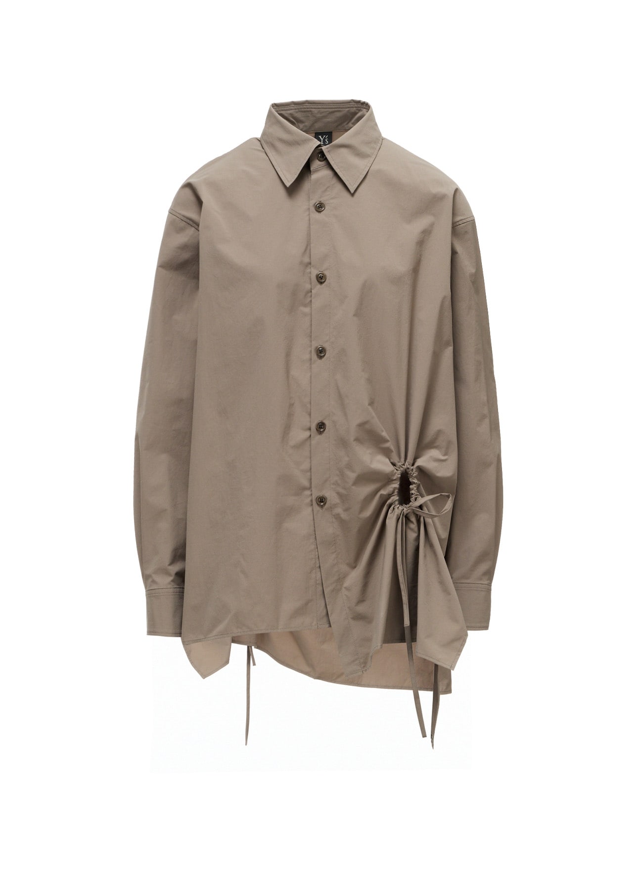 POLYESTER TYPEWRITER CIRCLE GATHER BLOUSE