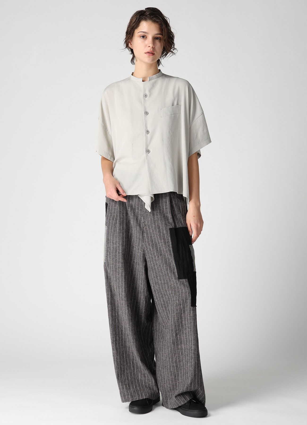 TA/PE CREPE DE CHINE HALF SLEEVE BOX SHIRT