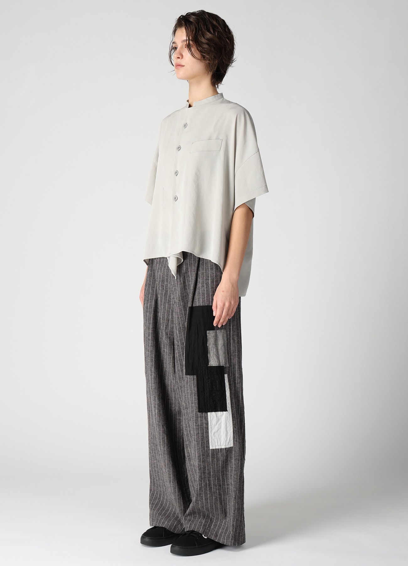 TA/PE CREPE DE CHINE HALF SLEEVE BOX SHIRT