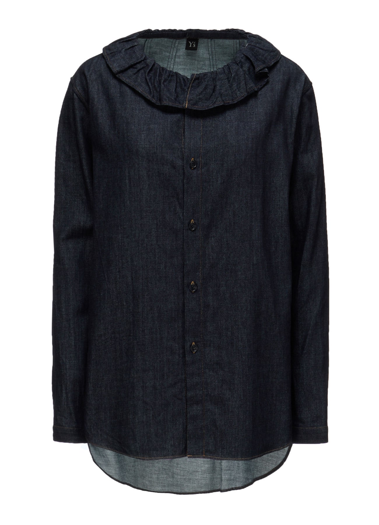 6OZ DENIM GATHERED COLLAR SHIRT