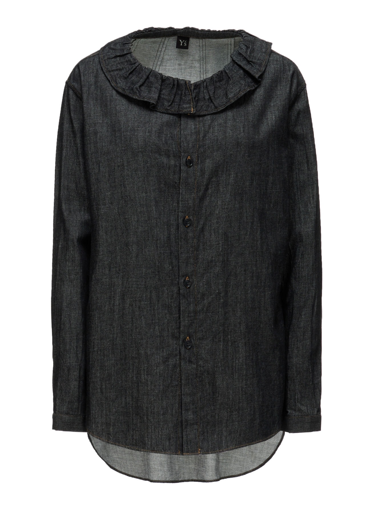 6OZ DENIM GATHERED COLLAR SHIRT
