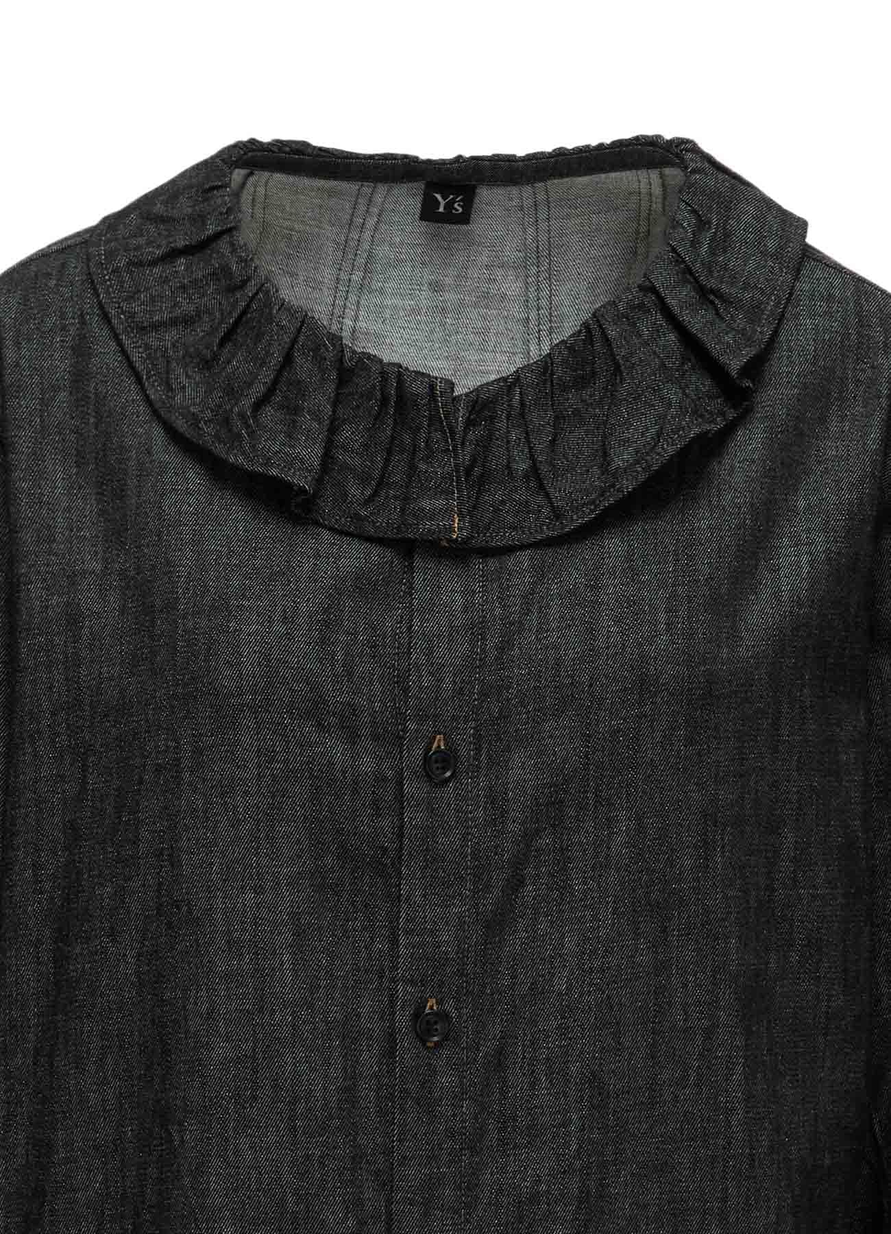 6OZ DENIM GATHERED COLLAR SHIRT