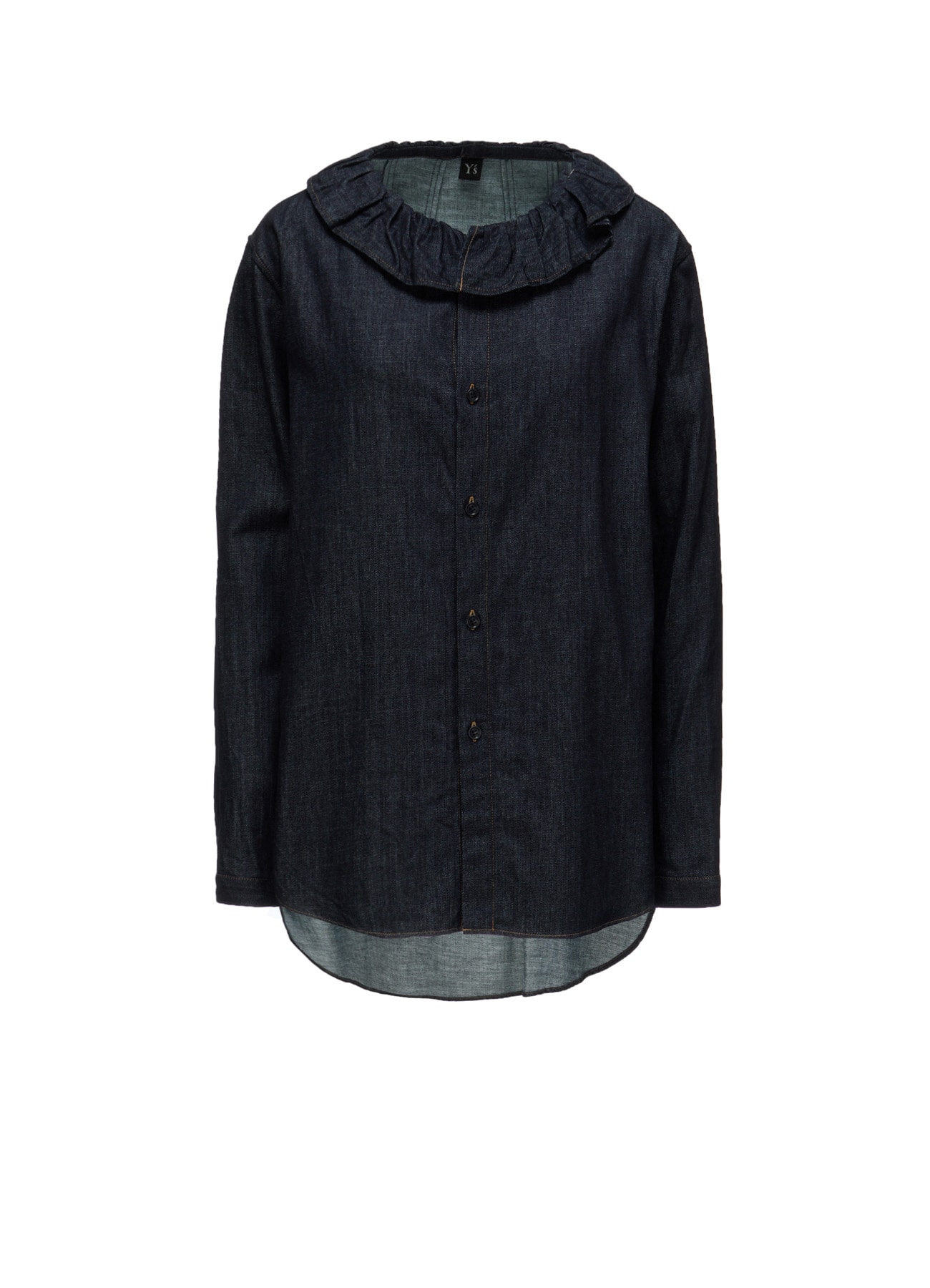 6OZ DENIM GATHERED COLLAR SHIRT