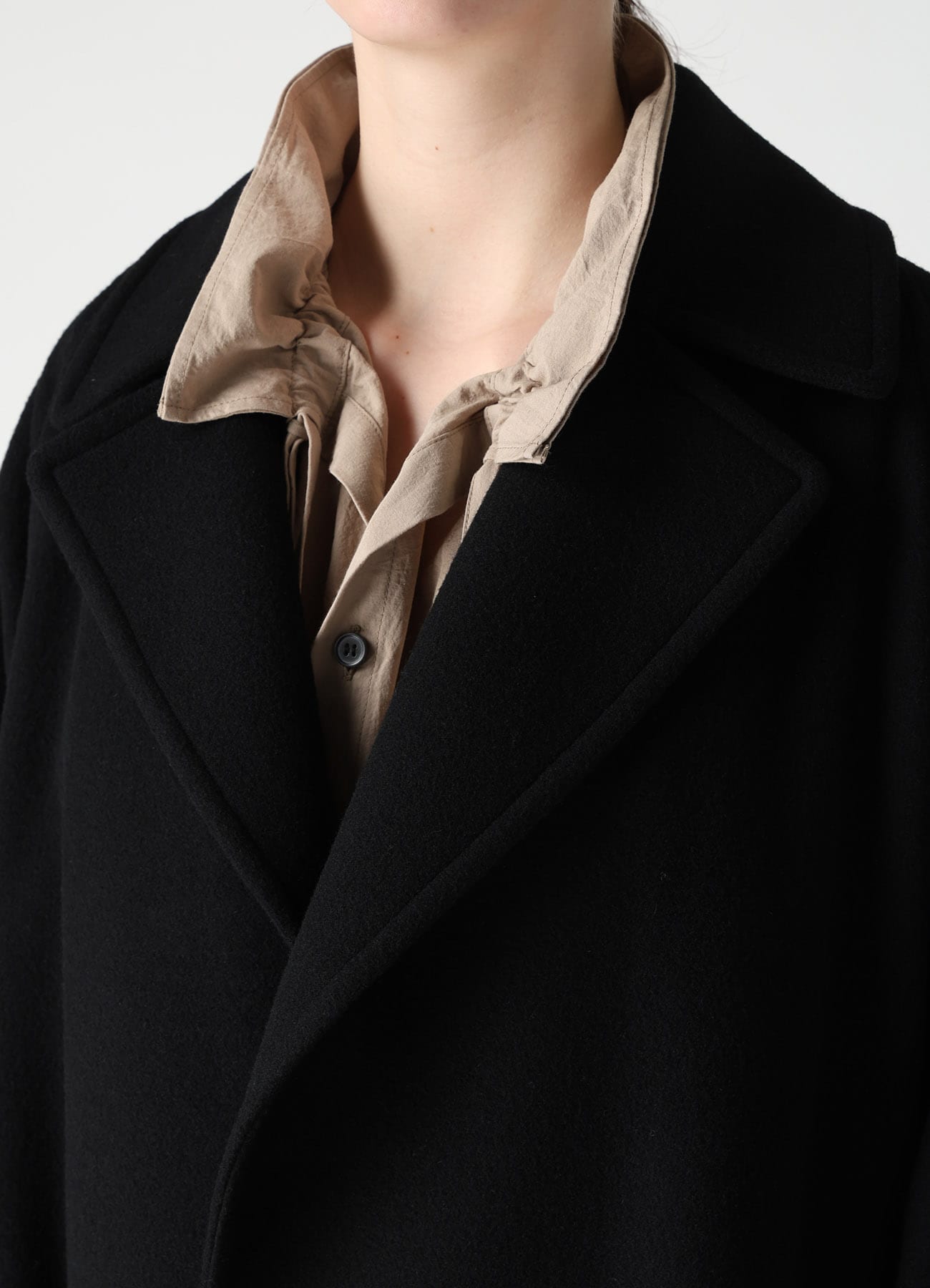 AIRY MOSSER DESIGN SLEEVE COAT(XS Black): Y's｜THE SHOP YOHJI YAMAMOTO