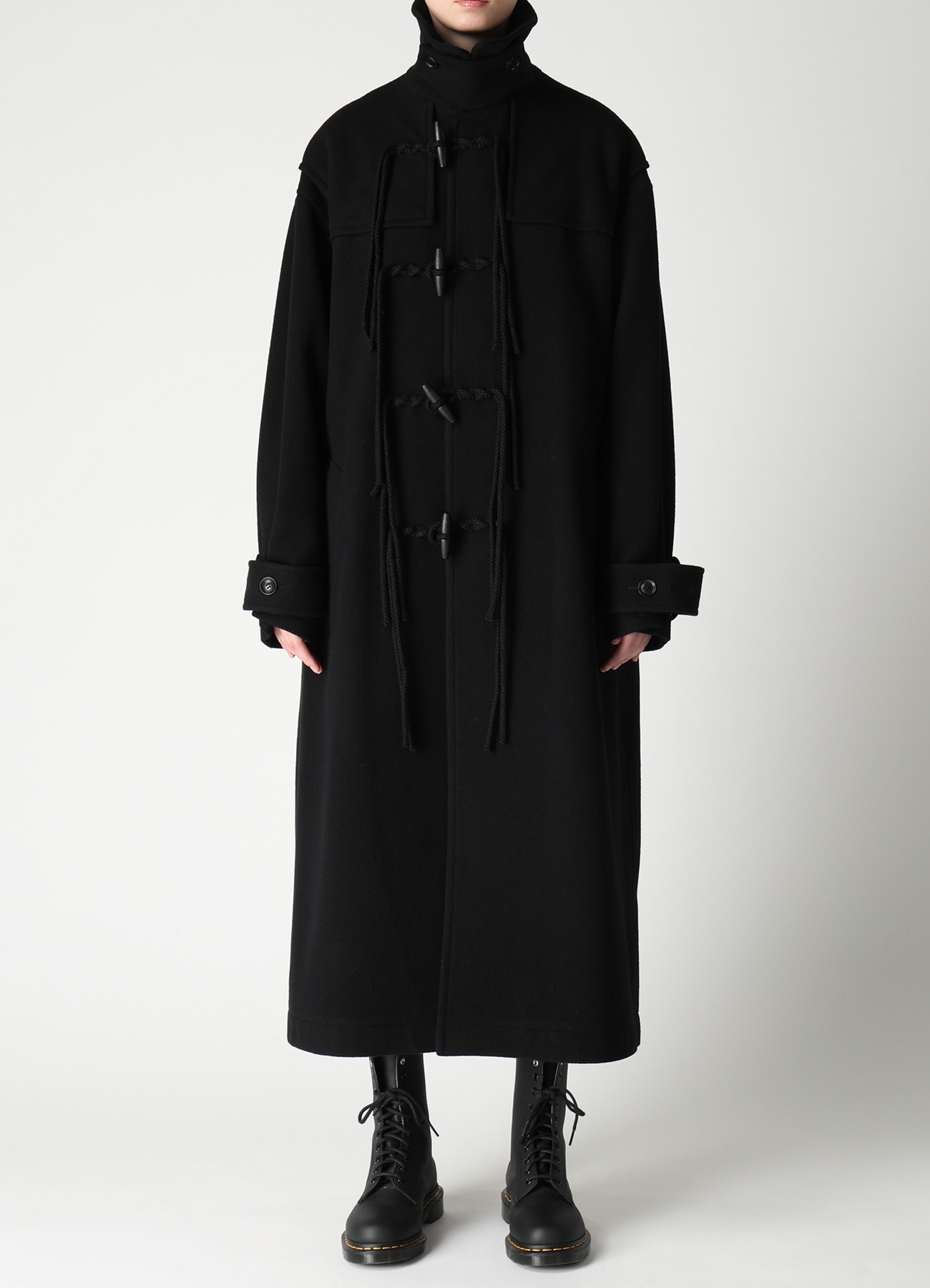 AIRY MOSSER LONG DUFFLE COAT(XS Black): Y's｜THE SHOP YOHJI YAMAMOTO