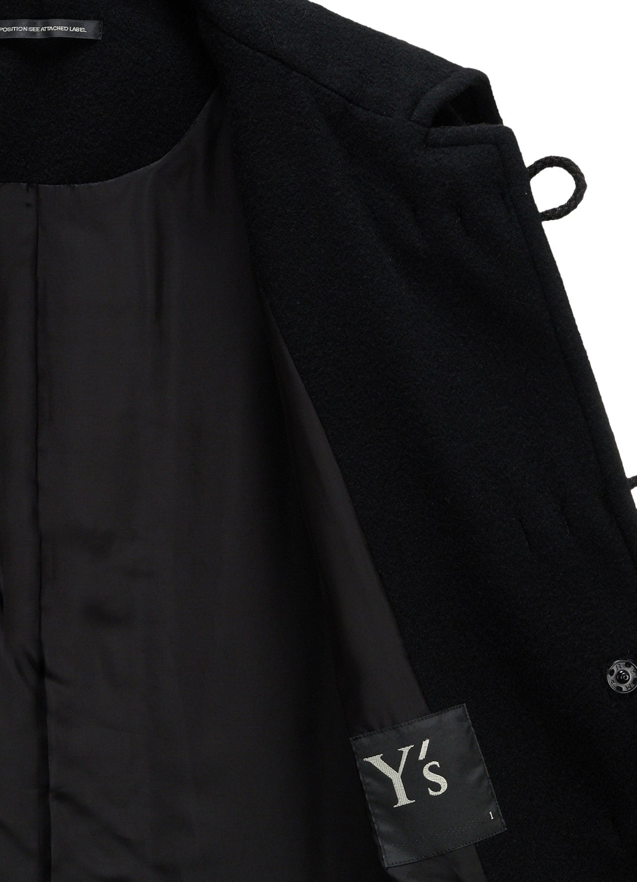 AIRY MOSSER LONG DUFFLE COAT(XS Black): Y's｜THE SHOP YOHJI YAMAMOTO