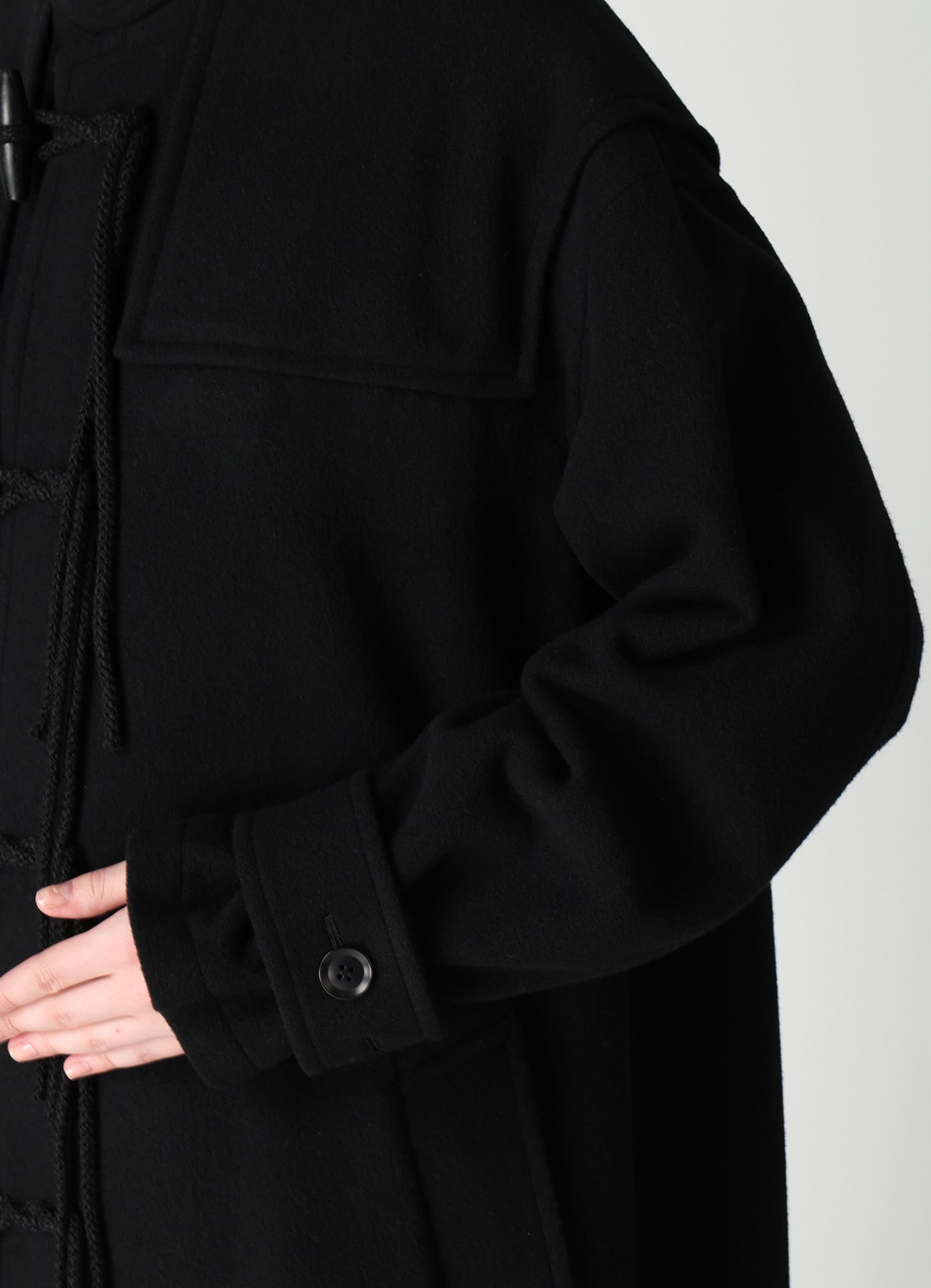 AIRY MOSSER LONG DUFFLE COAT(XS Black): Y's｜THE SHOP YOHJI YAMAMOTO