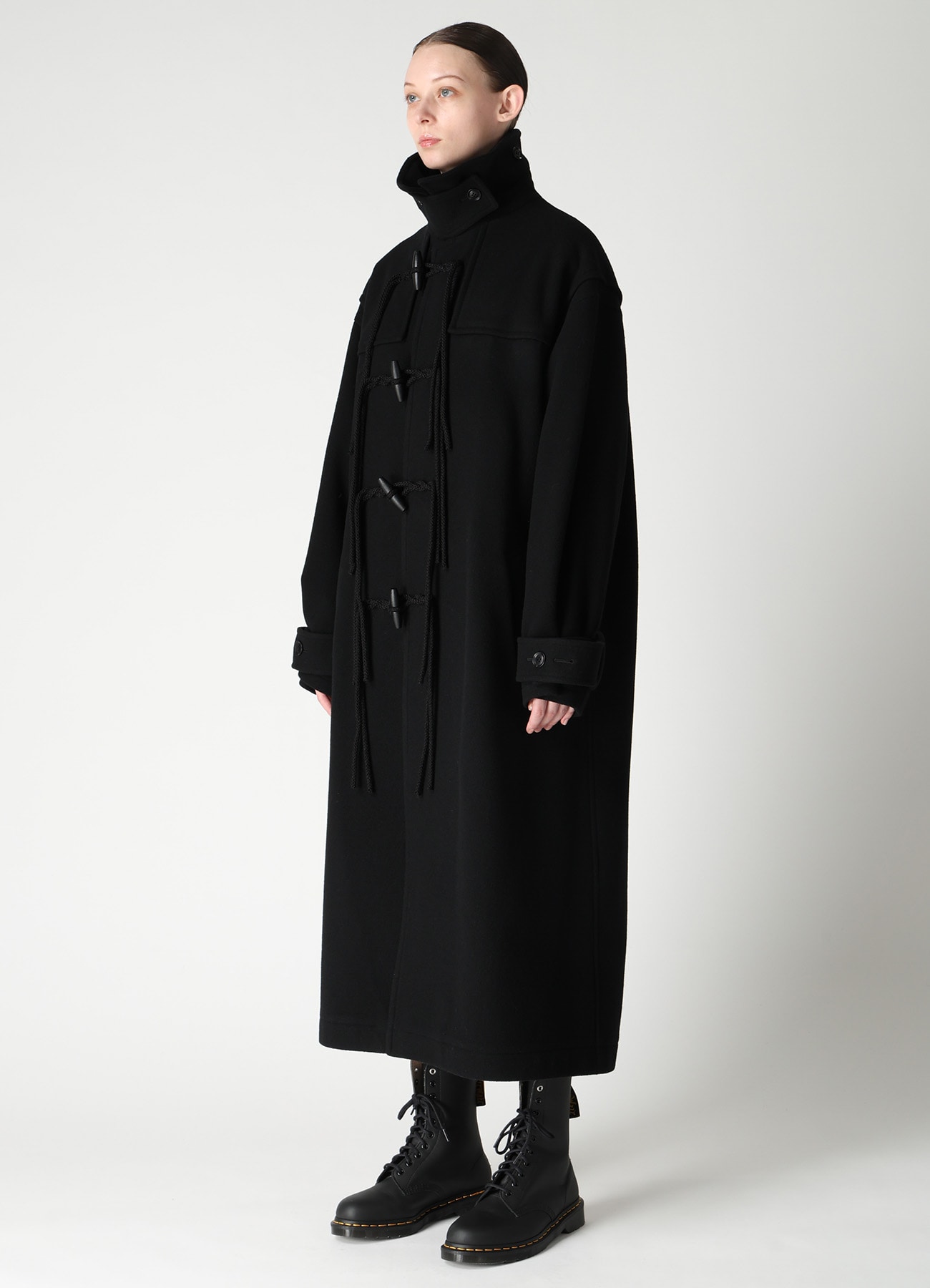 AIRY MOSSER LONG DUFFLE COAT(XS Black): Y's｜THE SHOP YOHJI YAMAMOTO