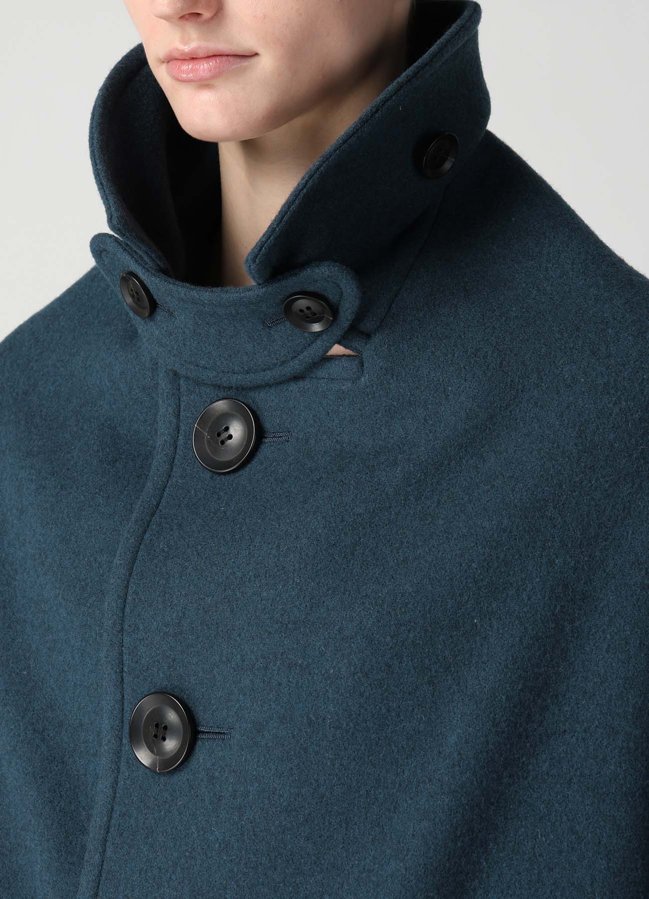 AIRY MOSSER RAGLAN SLEEVE COAT(S Blue Green): Y's｜THE SHOP YOHJI