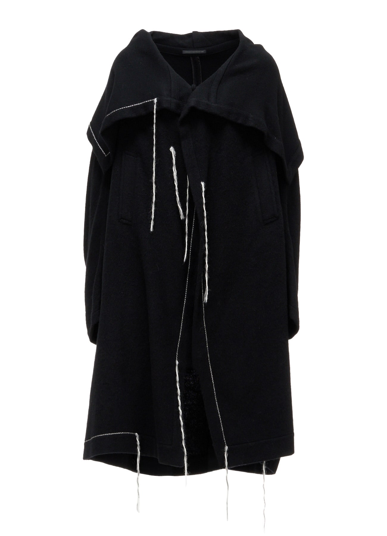 LIGHT SHAGGY BIG STITCH CAPE COAT(XS Black): Y's｜THE SHOP YOHJI