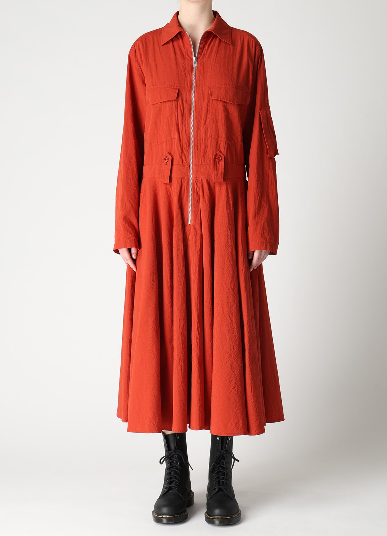 COTTON FLAX FLARE DRESS