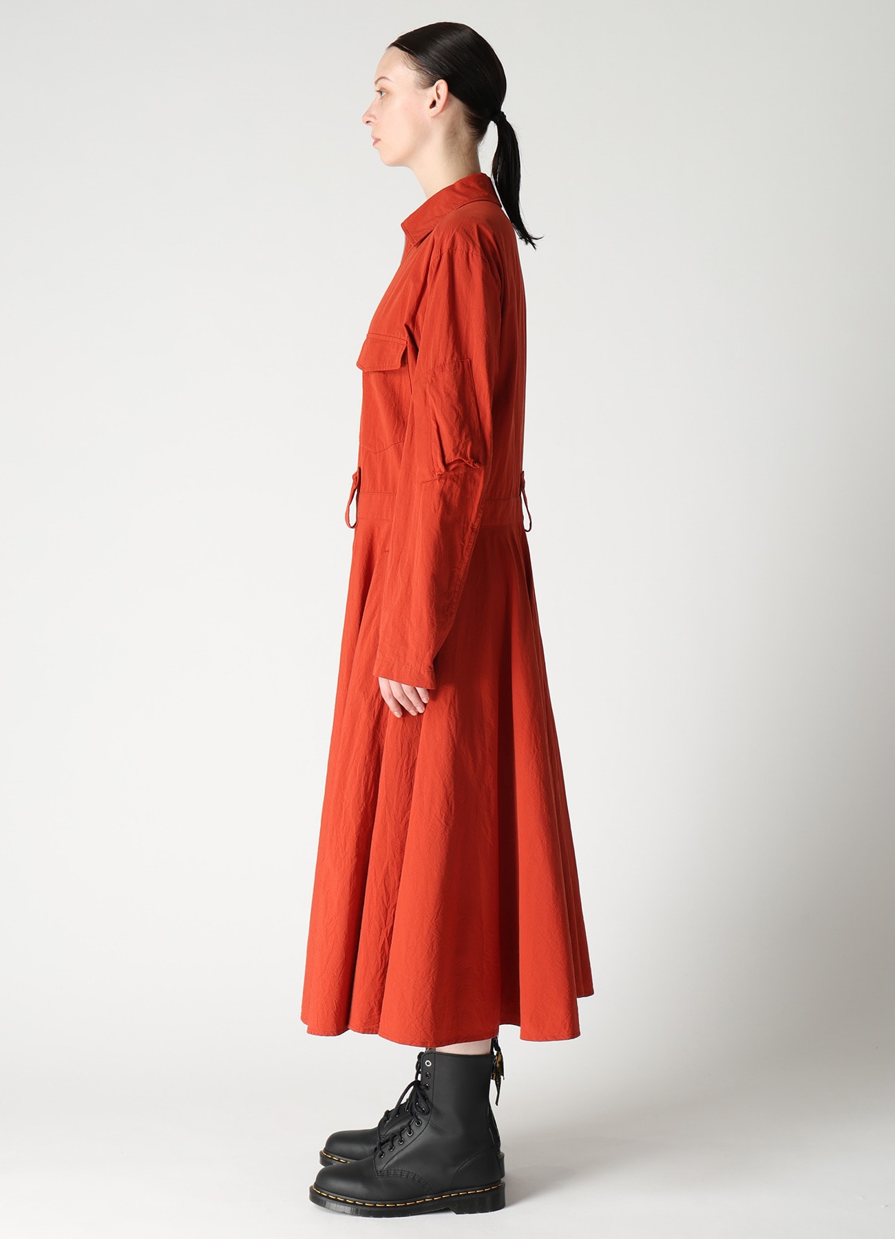 COTTON FLAX FLARE DRESS