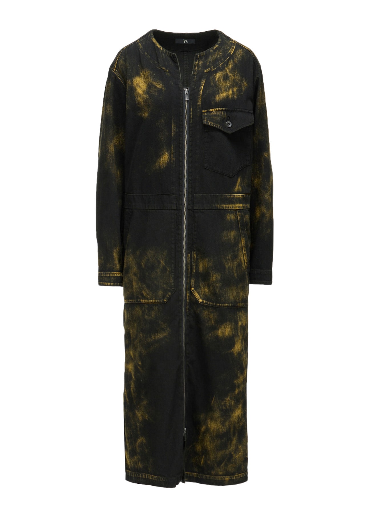 8OZ DENIM BLEACHED OVERDYE DRESS