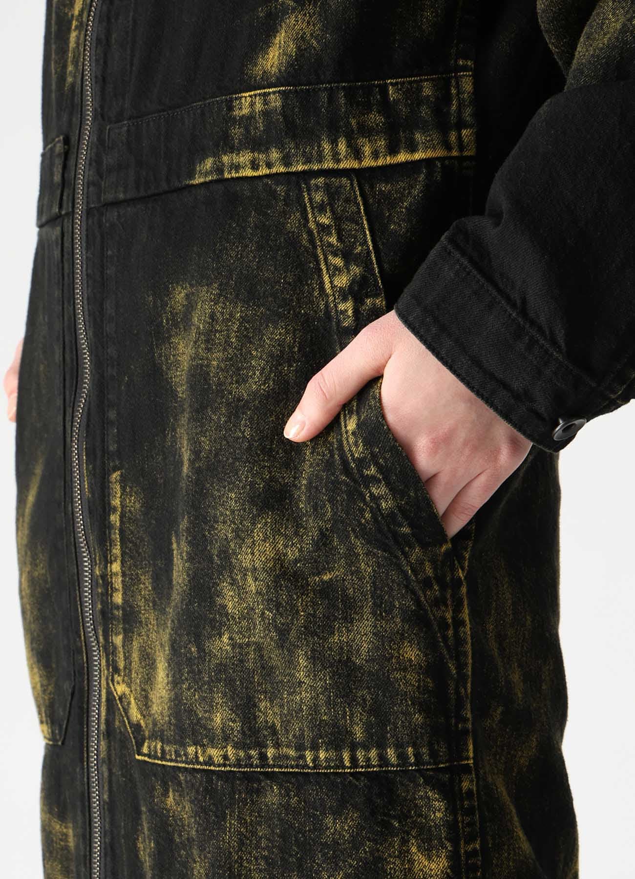 8OZ DENIM BLEACHED OVERDYE DRESS