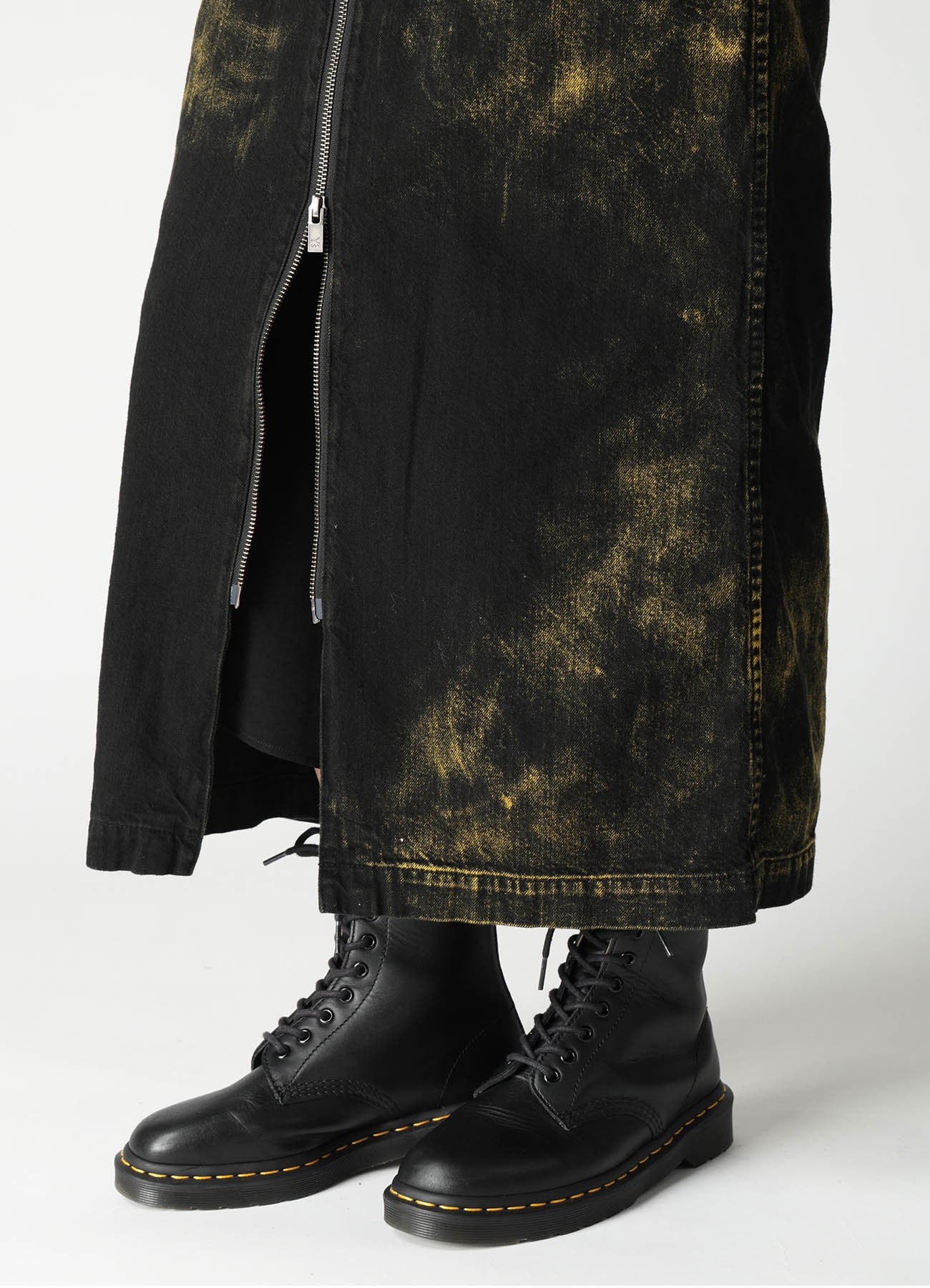 8OZ DENIM BLEACHED OVERDYE DRESS