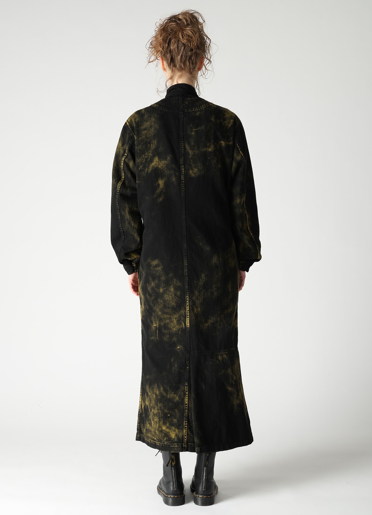 8OZ DENIM BLEACHED OVERDYE DRESS
