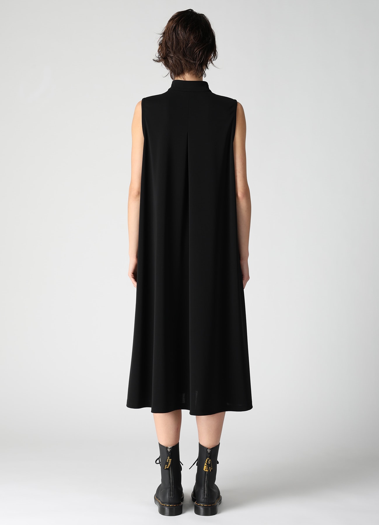 TA/PE STRETCH JERSEY STAND COLLAR DRESS