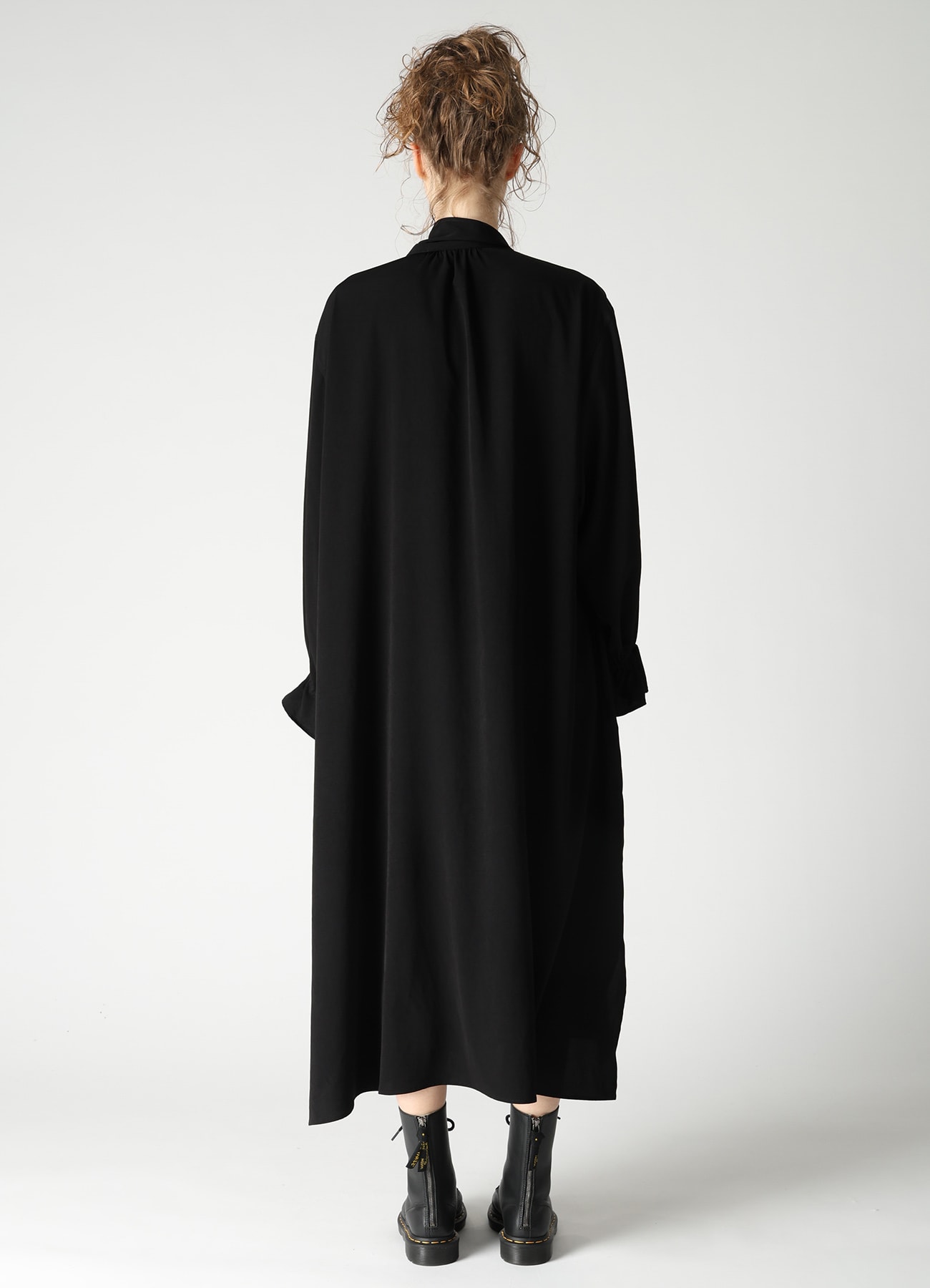TA/PE CREPE DE CHINE GATHER COLLAR DRESS