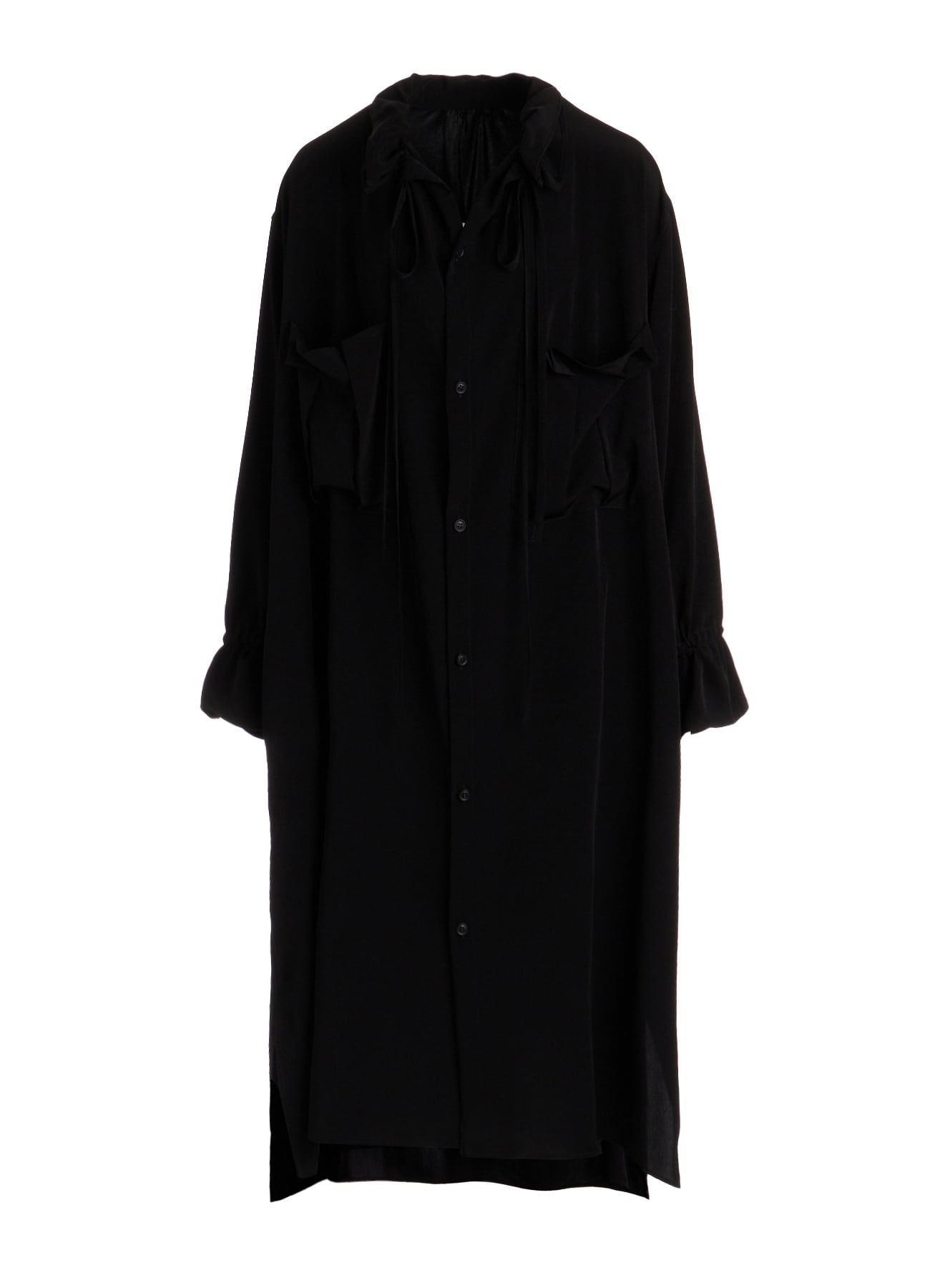 TA/PE CREPE DE CHINE GATHER COLLAR DRESS