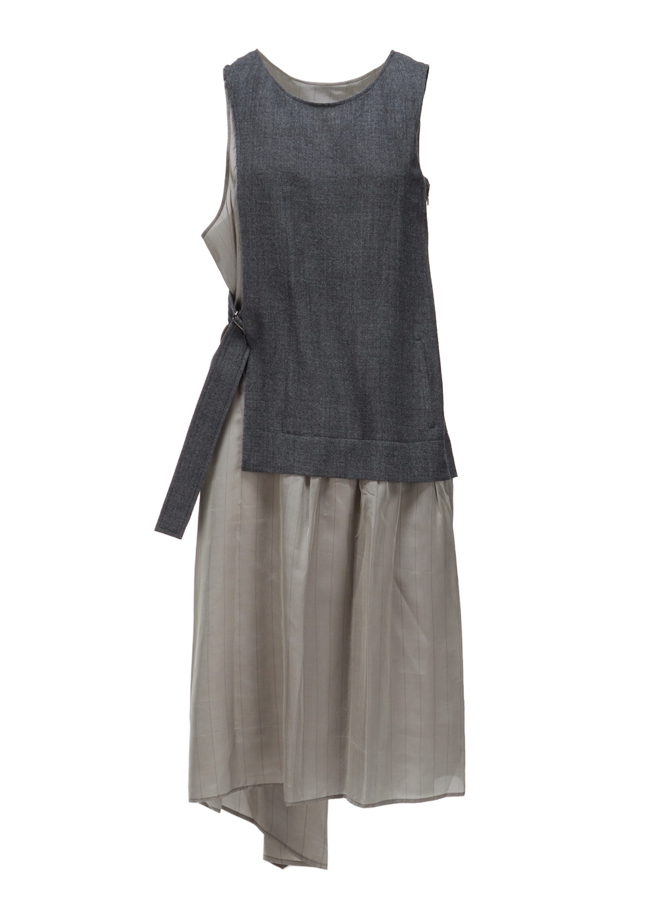 WOOL VIYELLA COMBINATION SLEEVELESS DRESS