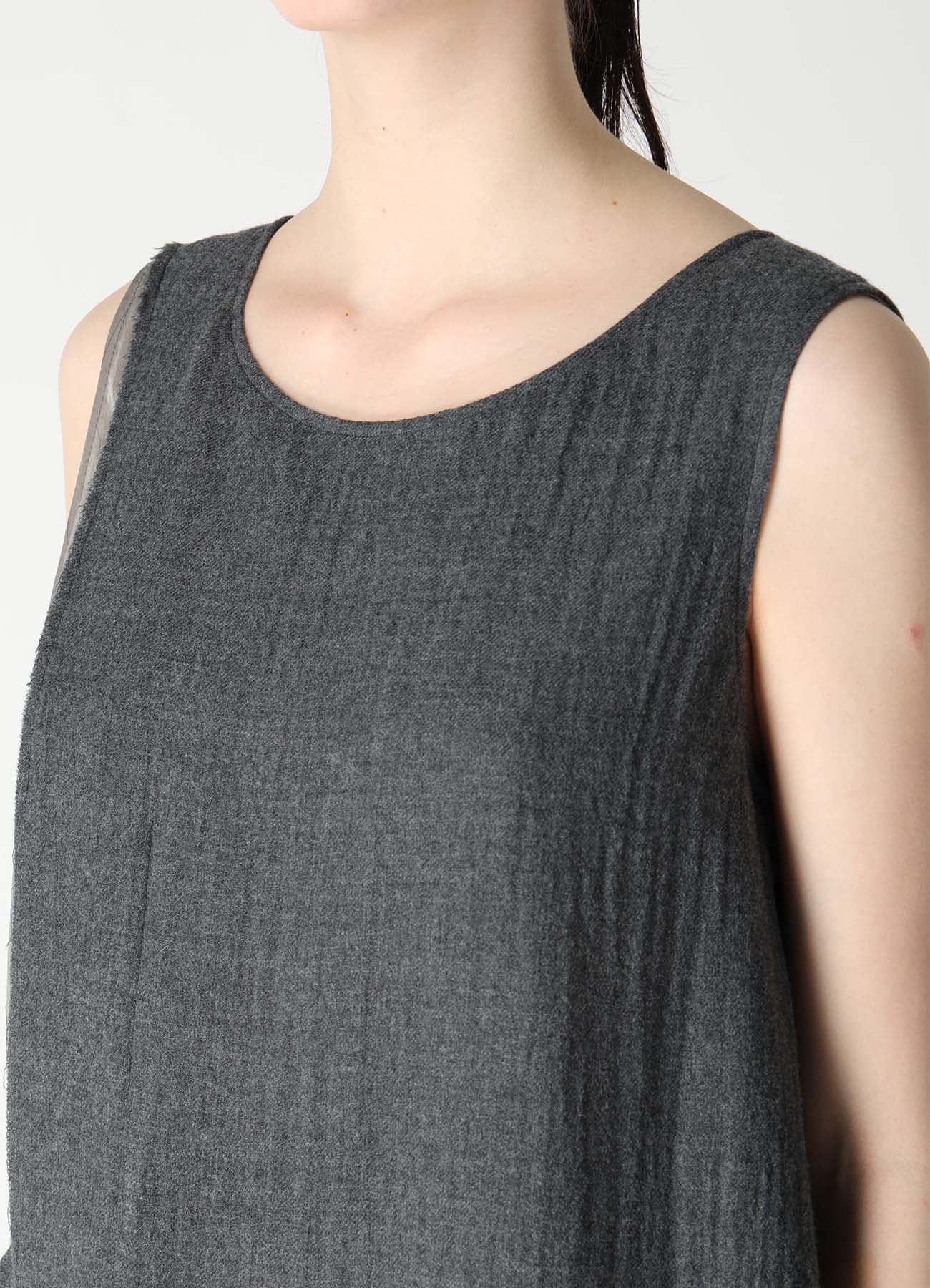 WOOL VIYELLA COMBINATION SLEEVELESS DRESS