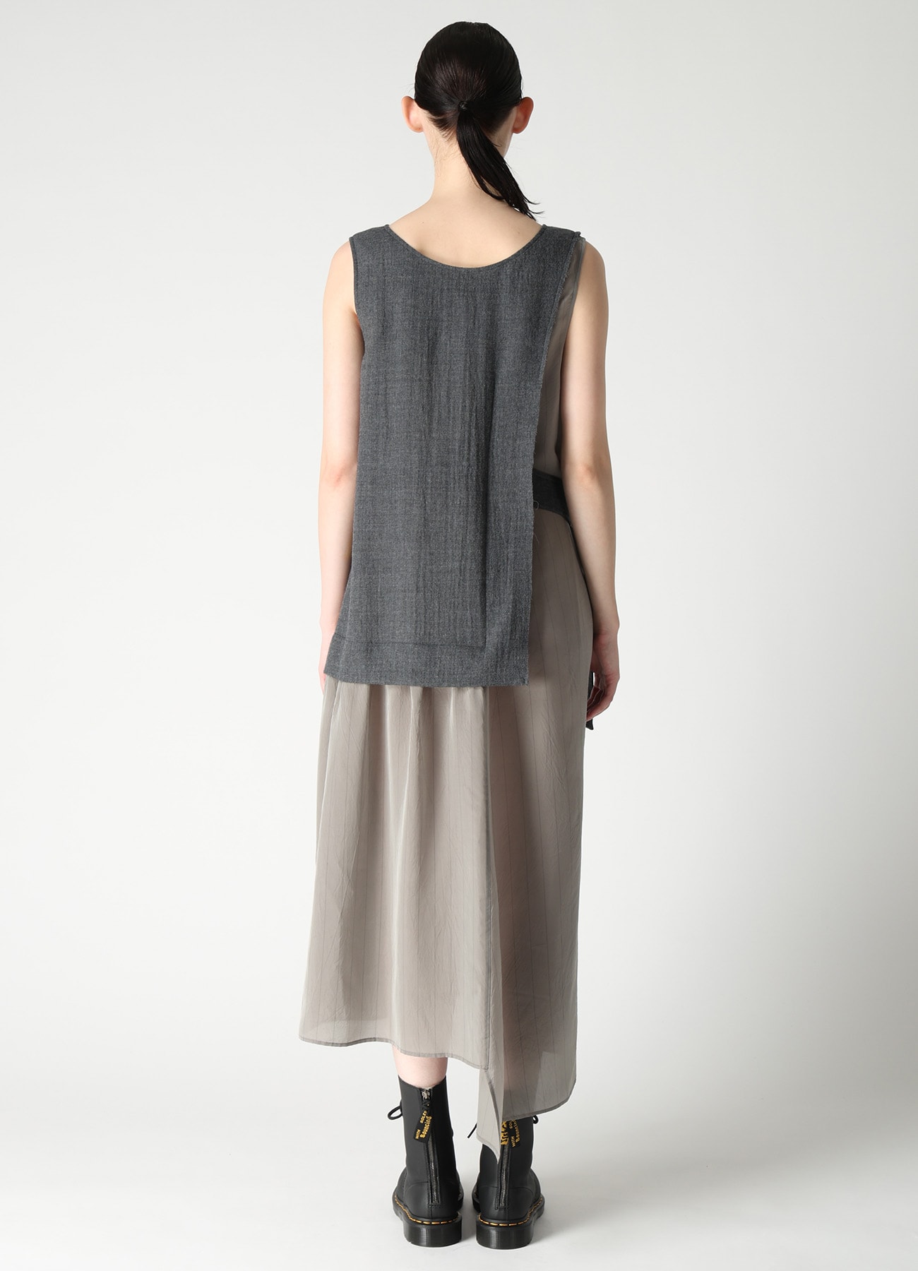 WOOL VIYELLA COMBINATION SLEEVELESS DRESS