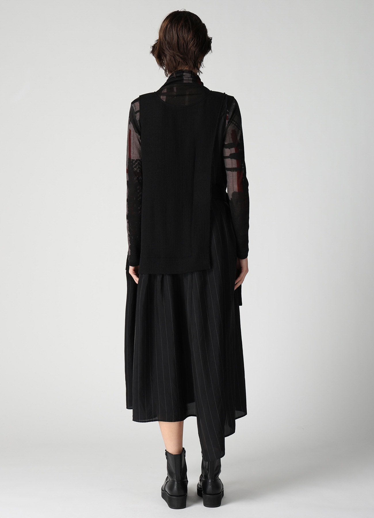 WOOL VIYELLA COMBINATION SLEEVELESS DRESS