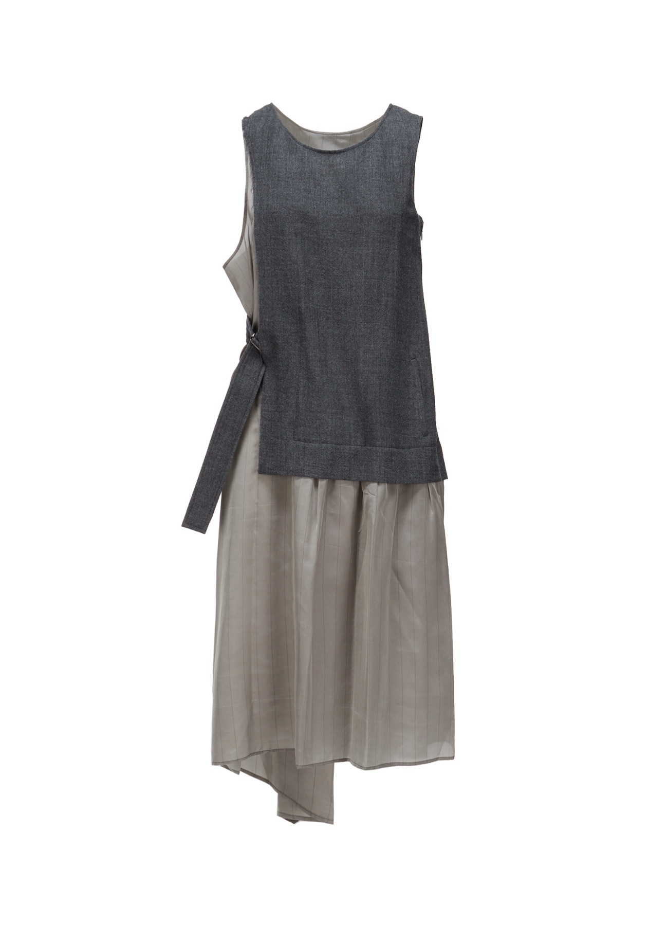WOOL VIYELLA COMBINATION SLEEVELESS DRESS