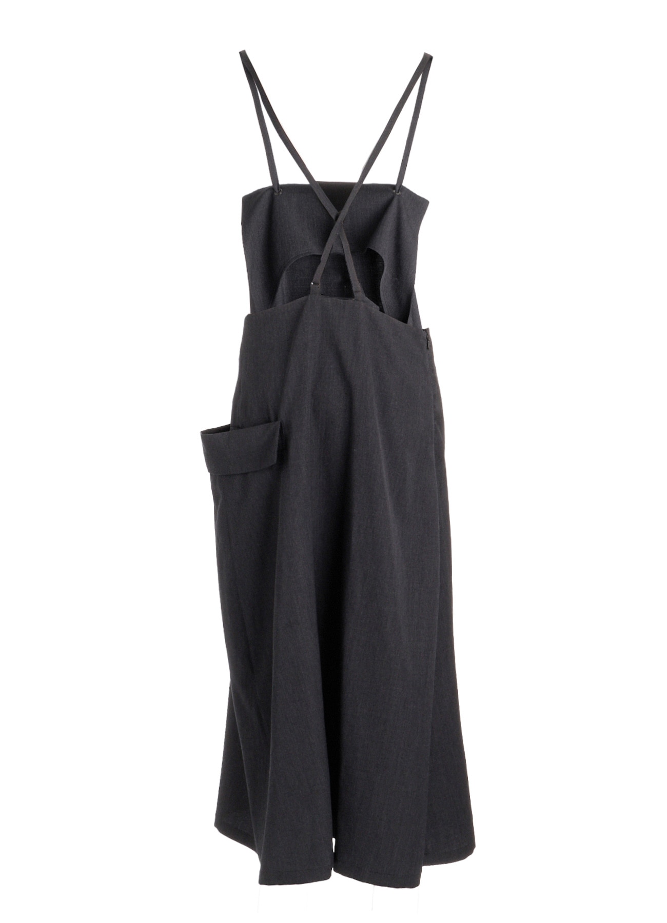 WOOL GABARDINE SIDE FLAP DRESS