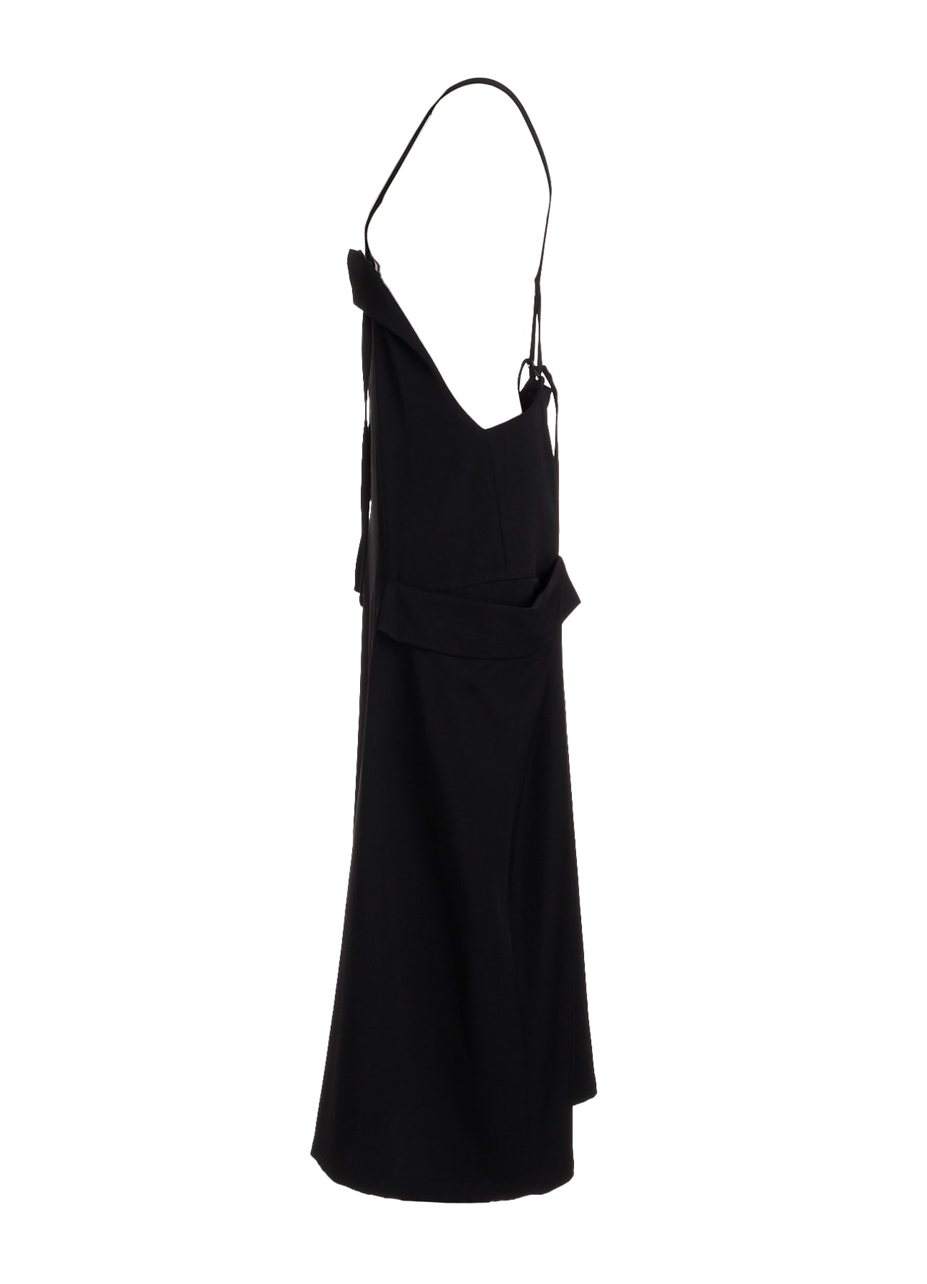 WOOL GABARDINE SIDE FLAP DRESS