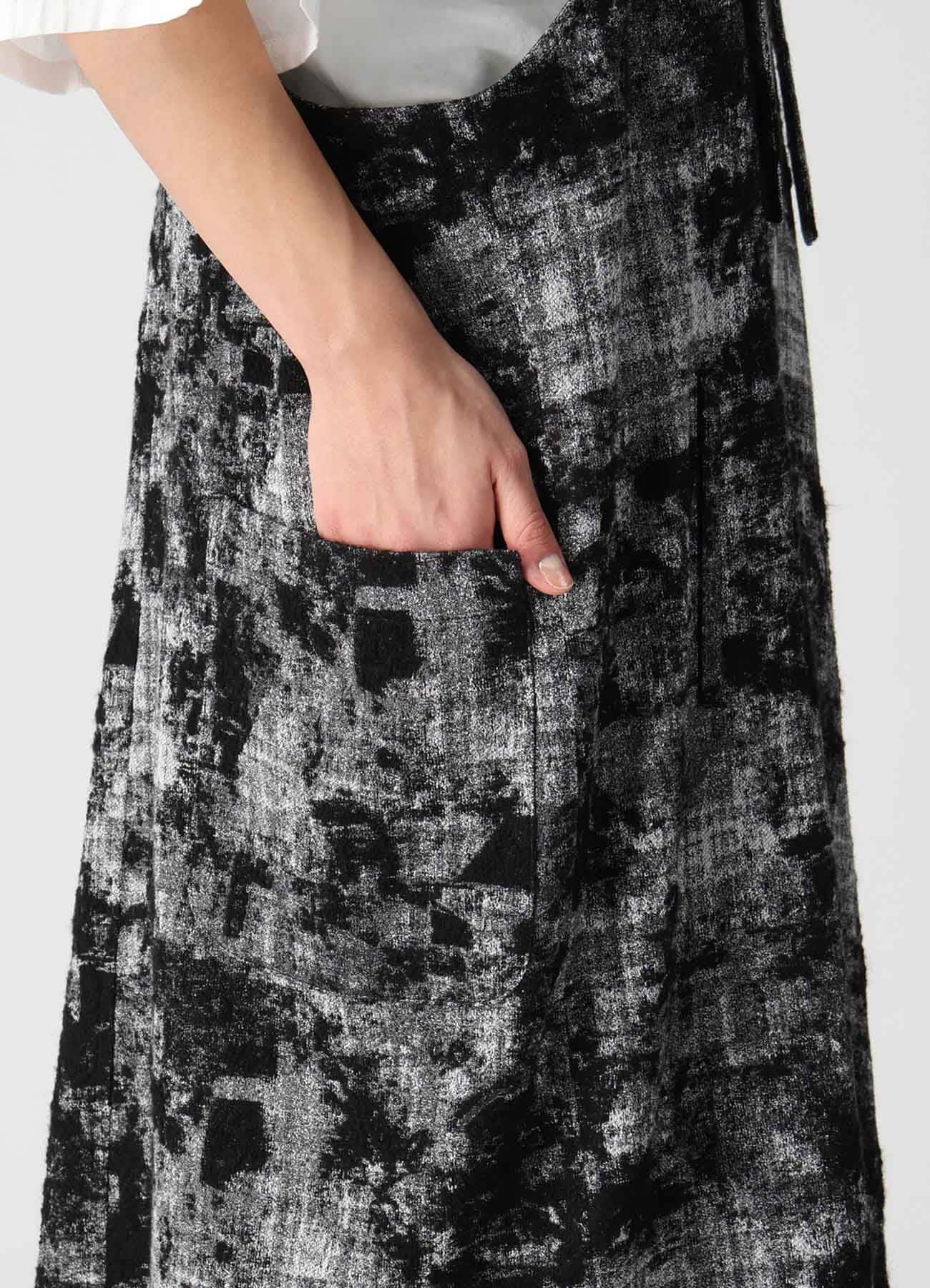 MOHAIR FADED PLAID JACQUARD SHOULDER STRAP DRESS