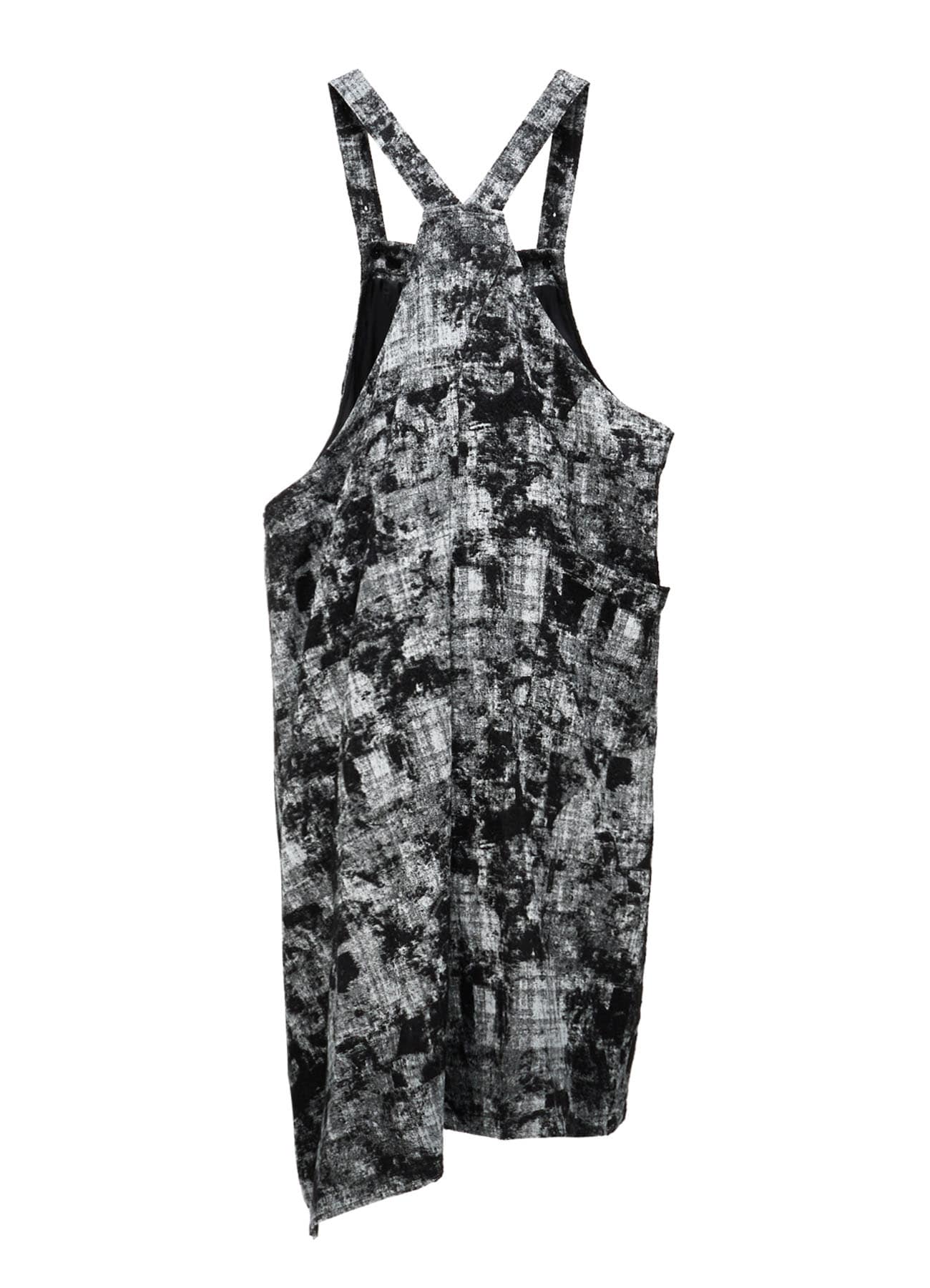 MOHAIR FADED PLAID JACQUARD SHOULDER STRAP DRESS